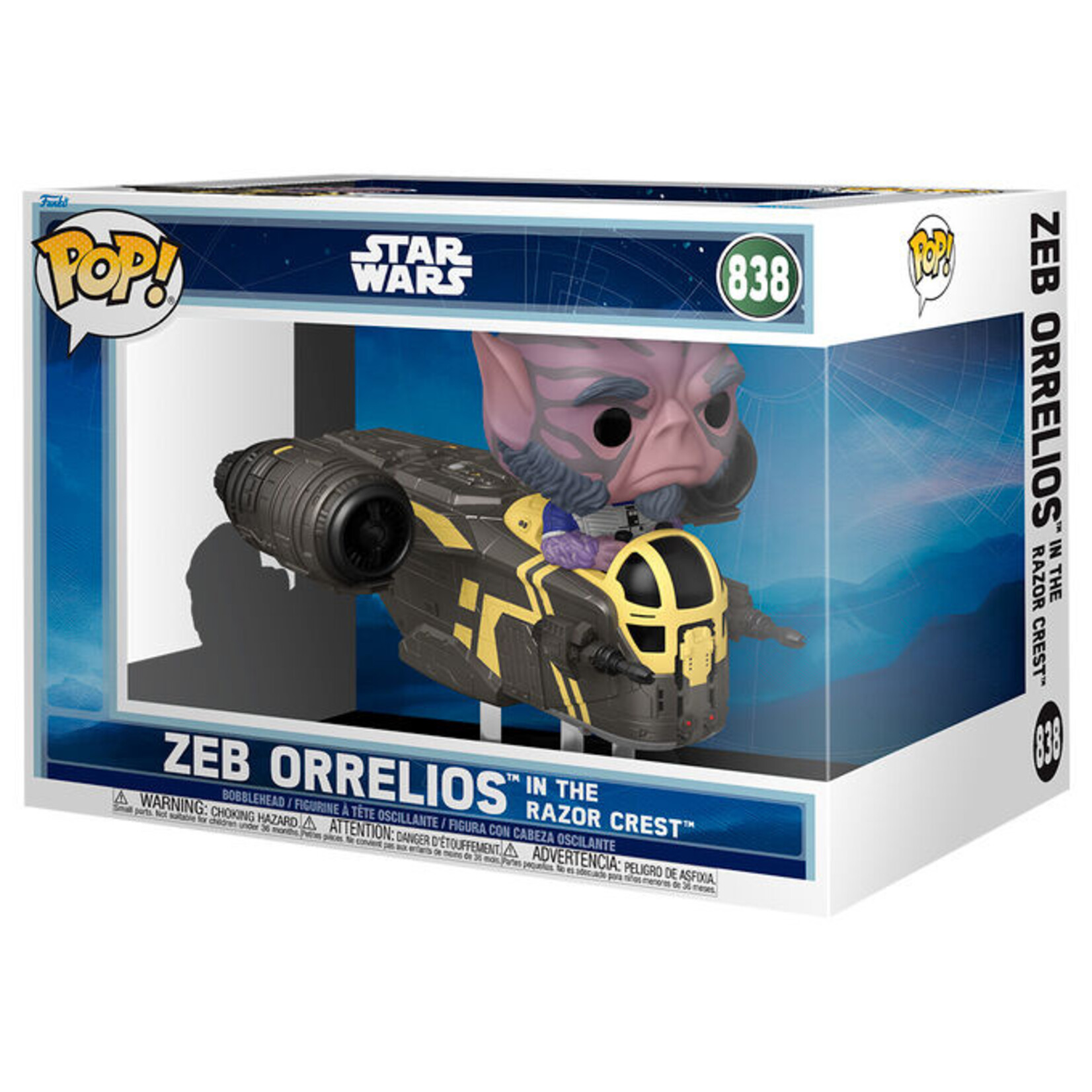 Funko Funko Star Wars: The Mandalorian and Grogu POP! Deluxe Vinyl Figure Zeb Orrelios in the Razor Crest 14 cm