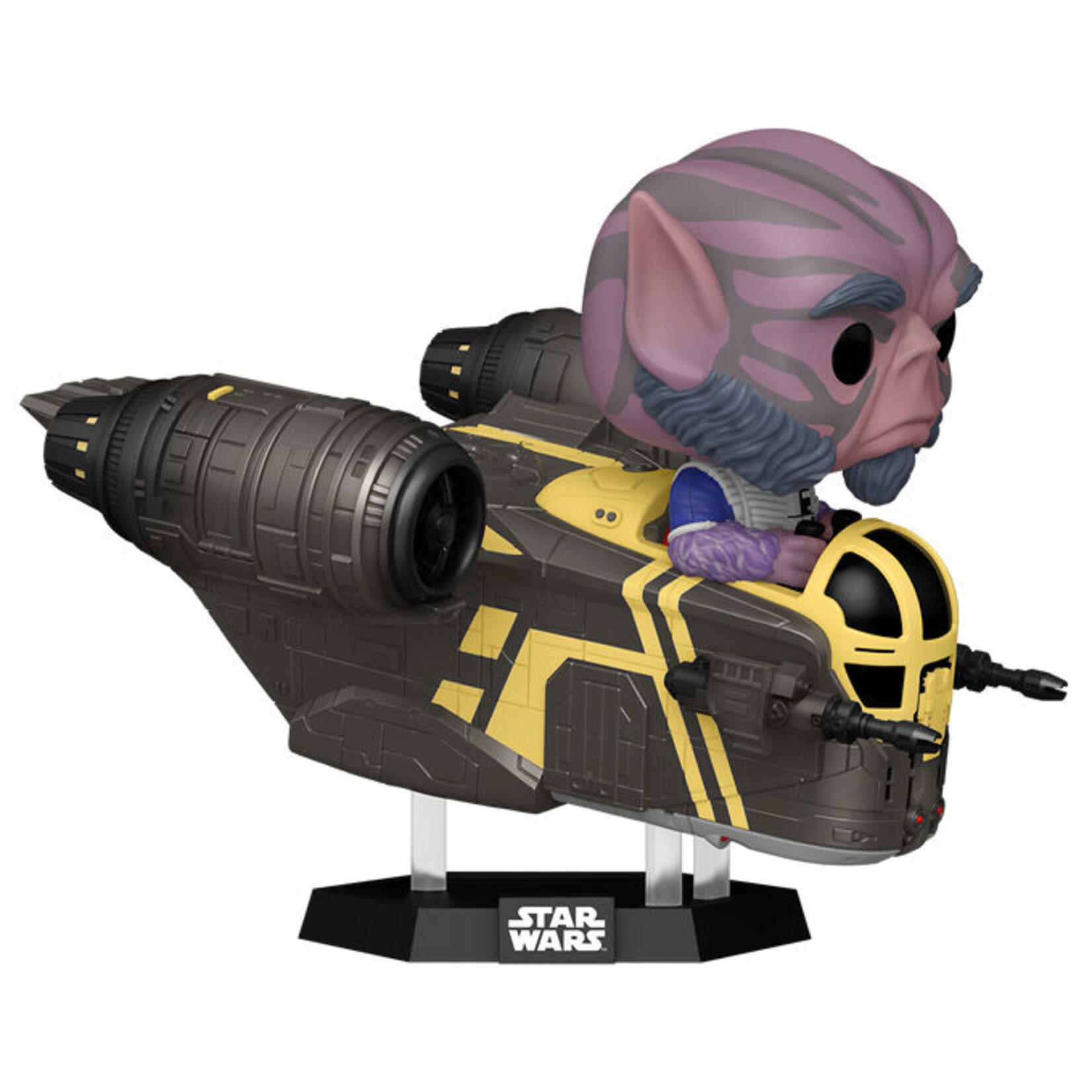 Funko Funko Star Wars: The Mandalorian and Grogu POP! Deluxe Vinyl Figure Zeb Orrelios in the Razor Crest 14 cm
