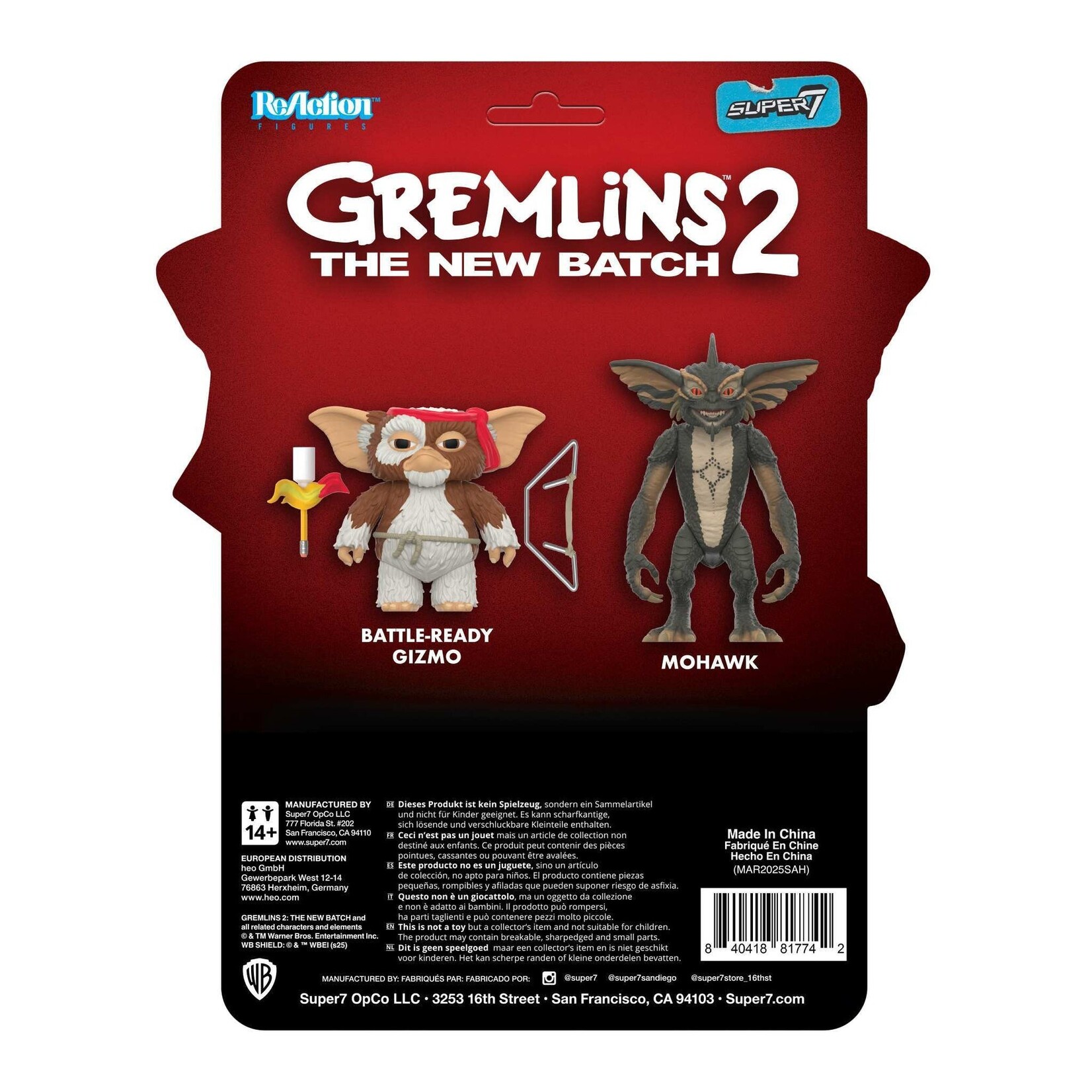 Super7 Super7 Gremlins 2 ReAction Action Figure Gizmo (Battle Ready Character Card) 12 cm