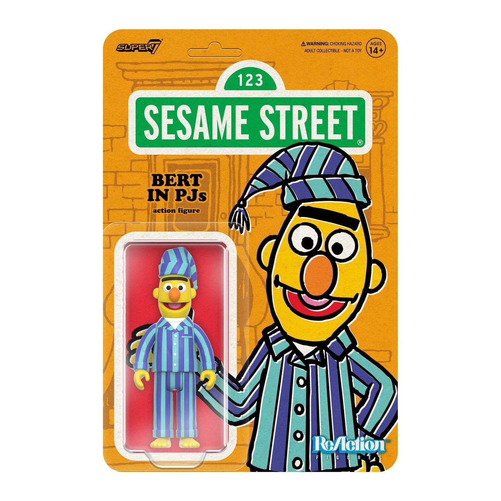 Super7 Super7 Sesame Street ReAction Action Figure Bert in PJs 10 cm