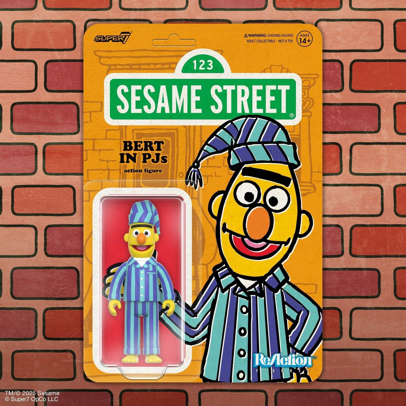 Super7 Super7 Sesame Street ReAction Action Figure Bert in PJs 10 cm
