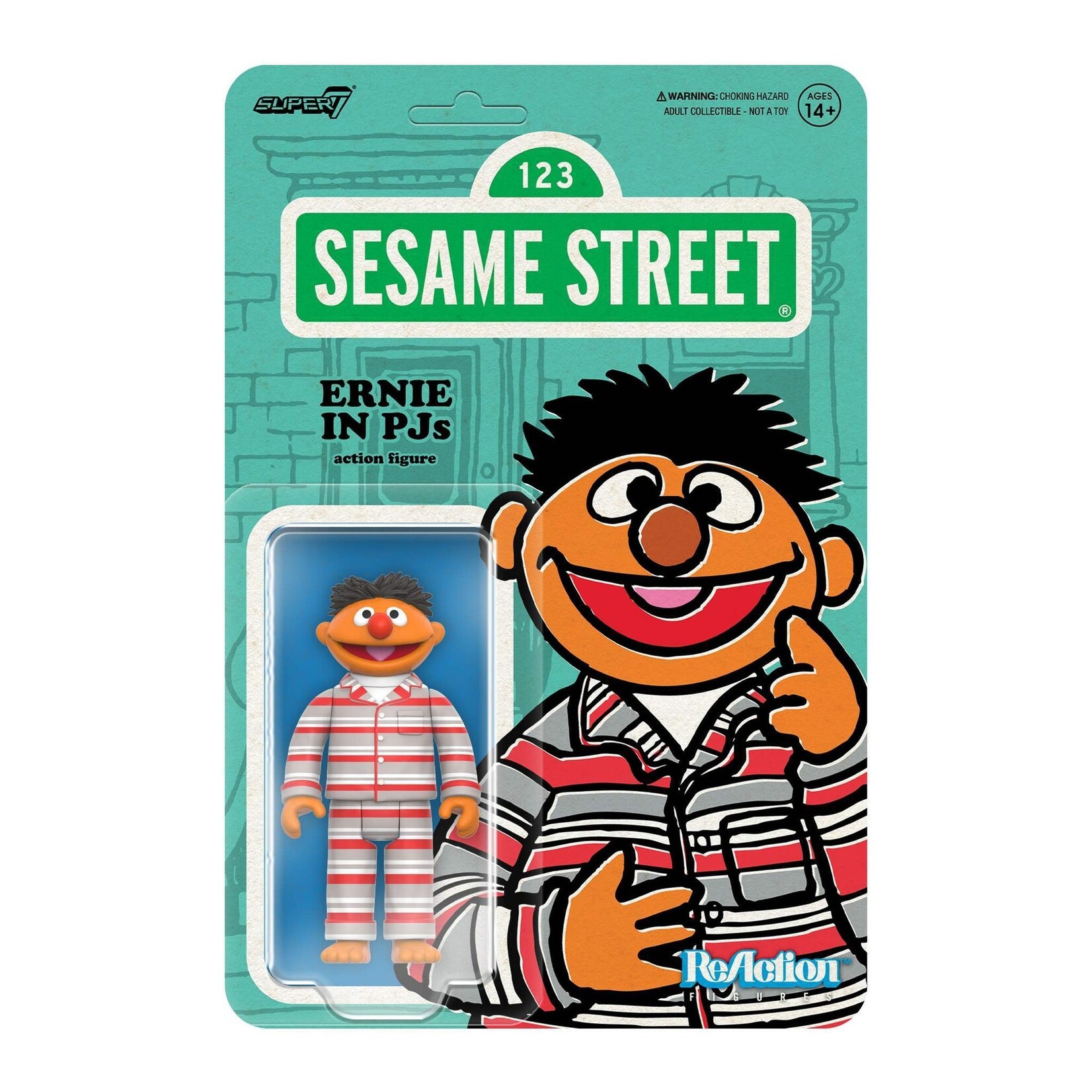 Super7 Super7 Sesame Street ReAction Action Figure Ernie in PJs 10 cm