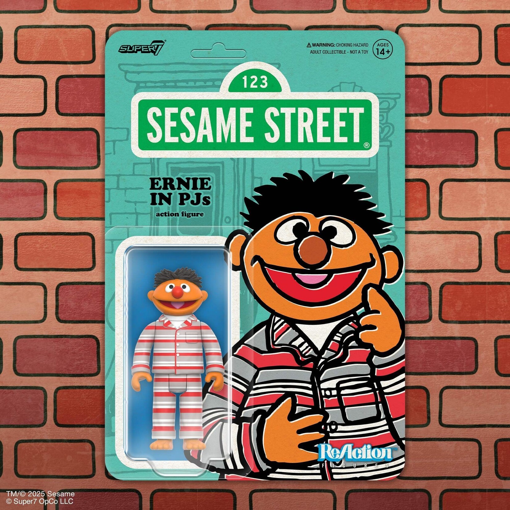 Super7 Super7 Sesame Street ReAction Action Figure Ernie in PJs 10 cm