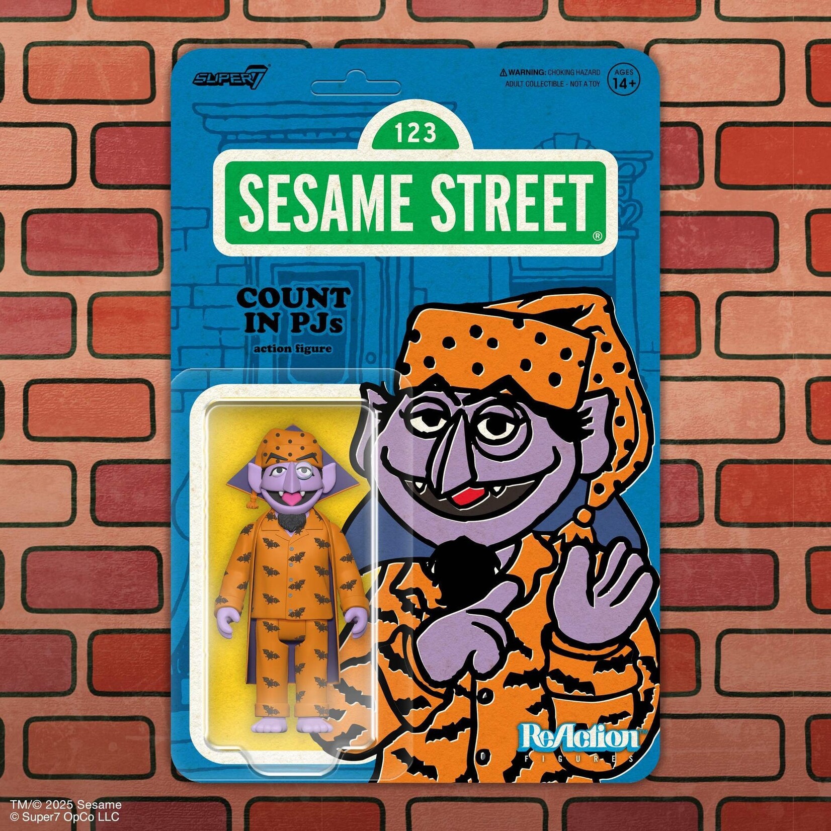 Super7 Super7 Sesame Street ReAction Action Figure Count Von Count in PJs 10 cm