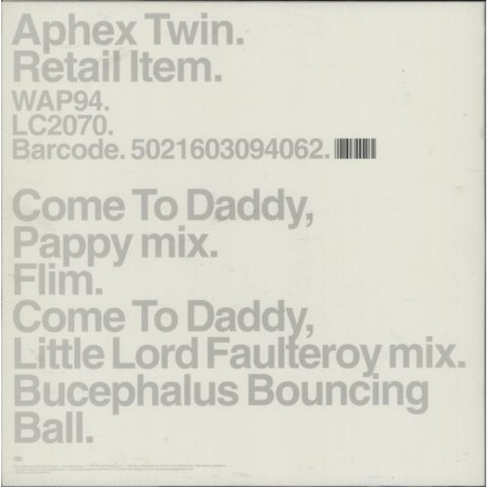 APHEX TWIN retail item LP