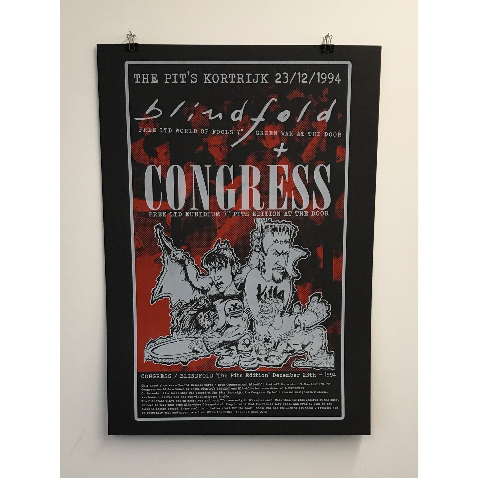CONGRESS/BLINDFOLD 'pits edition Screen print poster.  LTD