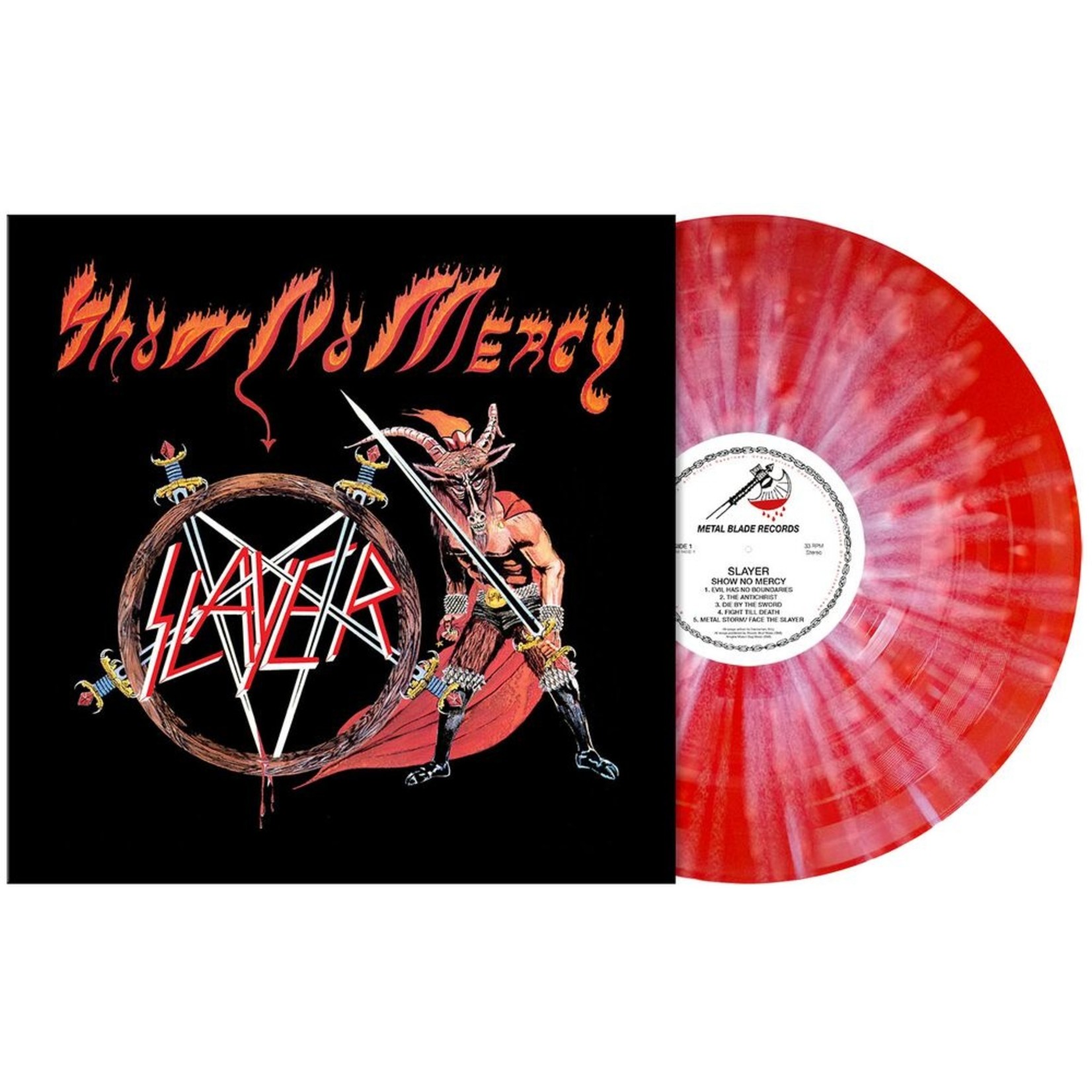 SLAYER -- Show No Mercy LP RED/ WHITE SPLATTER