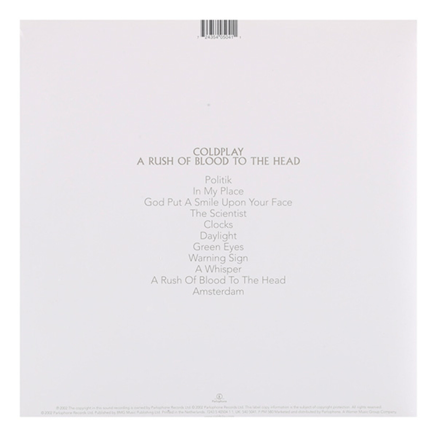 COLDPLAY -  A RUSH OF BLOOD TO THE HEAD -LP