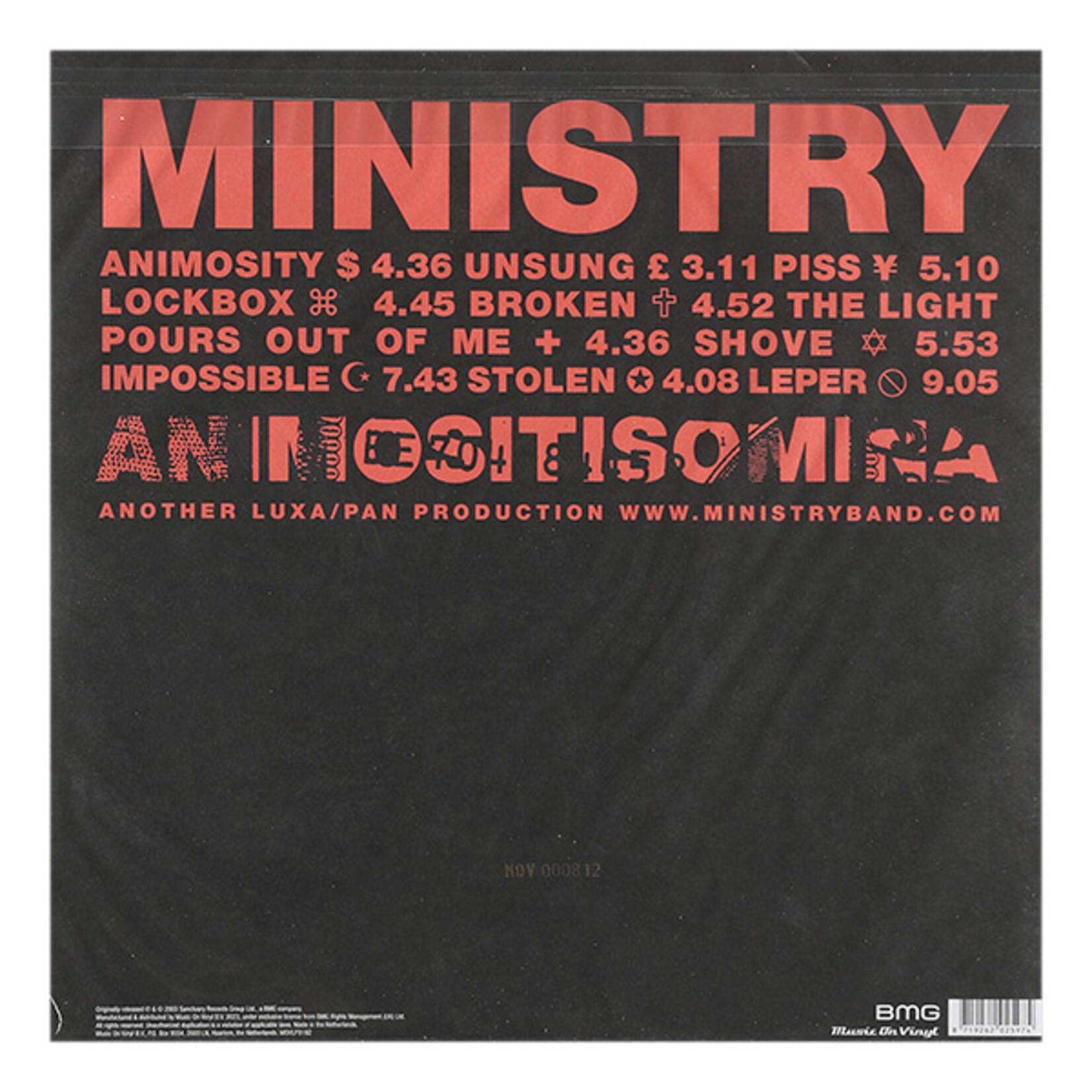 MINISTRY - ANIMOSITISOMINA - 2LP