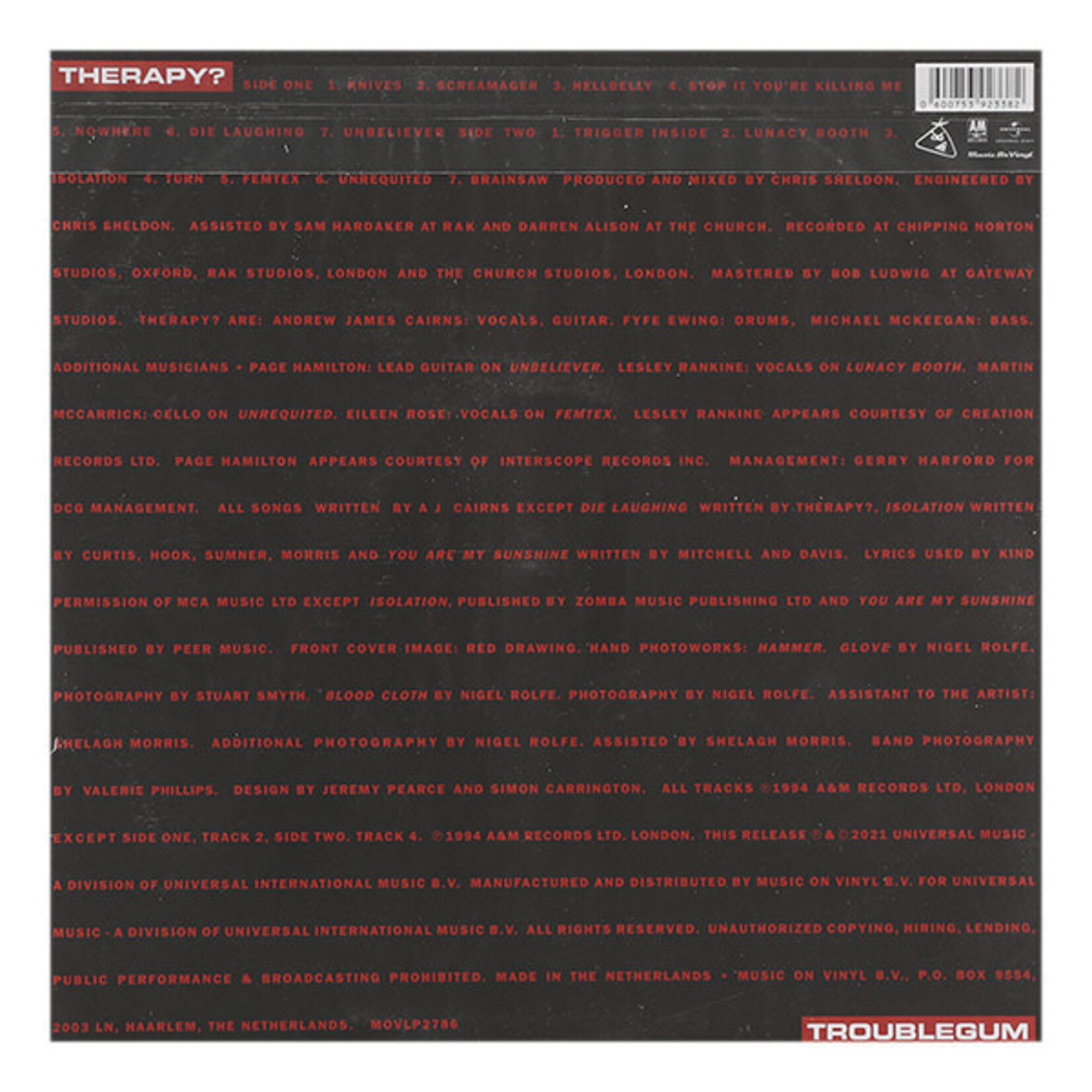 THERAPY? - TROUBLEGUM - LP