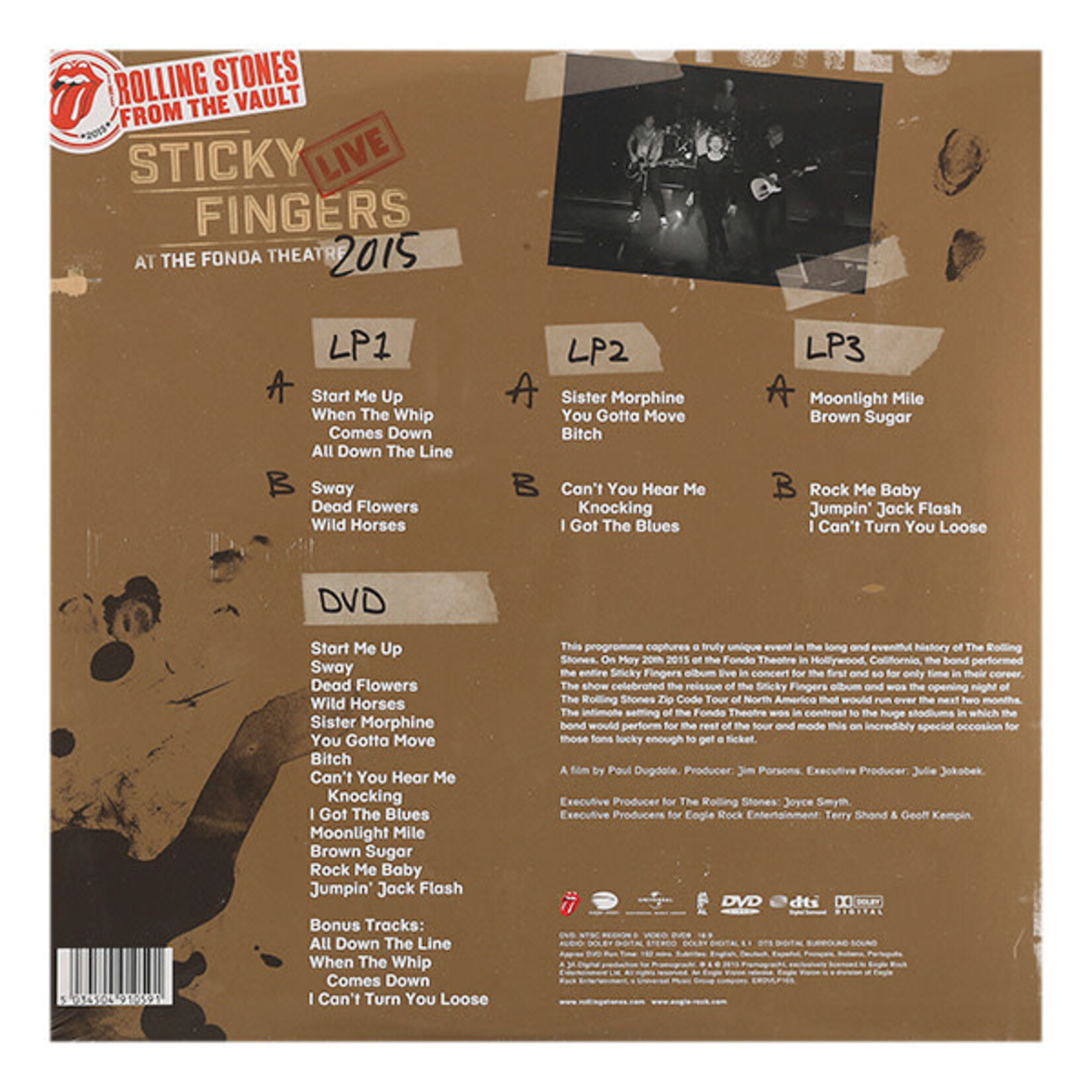 ROLLING STONES,THE - STICKY FINGERS -LIVE AT THE FONDA THEATRE 2015 - 3LP+DVD