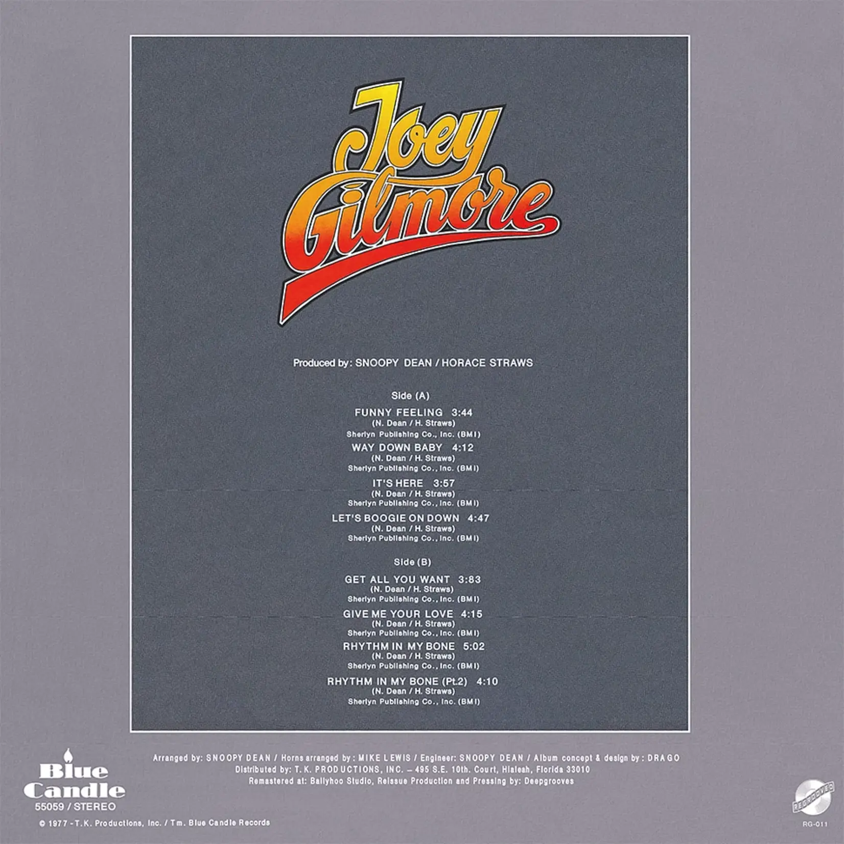 (PRE-ORDER) JOEY GILMORE  -  JOEY GILMORE (GOLD VINYL) - LP