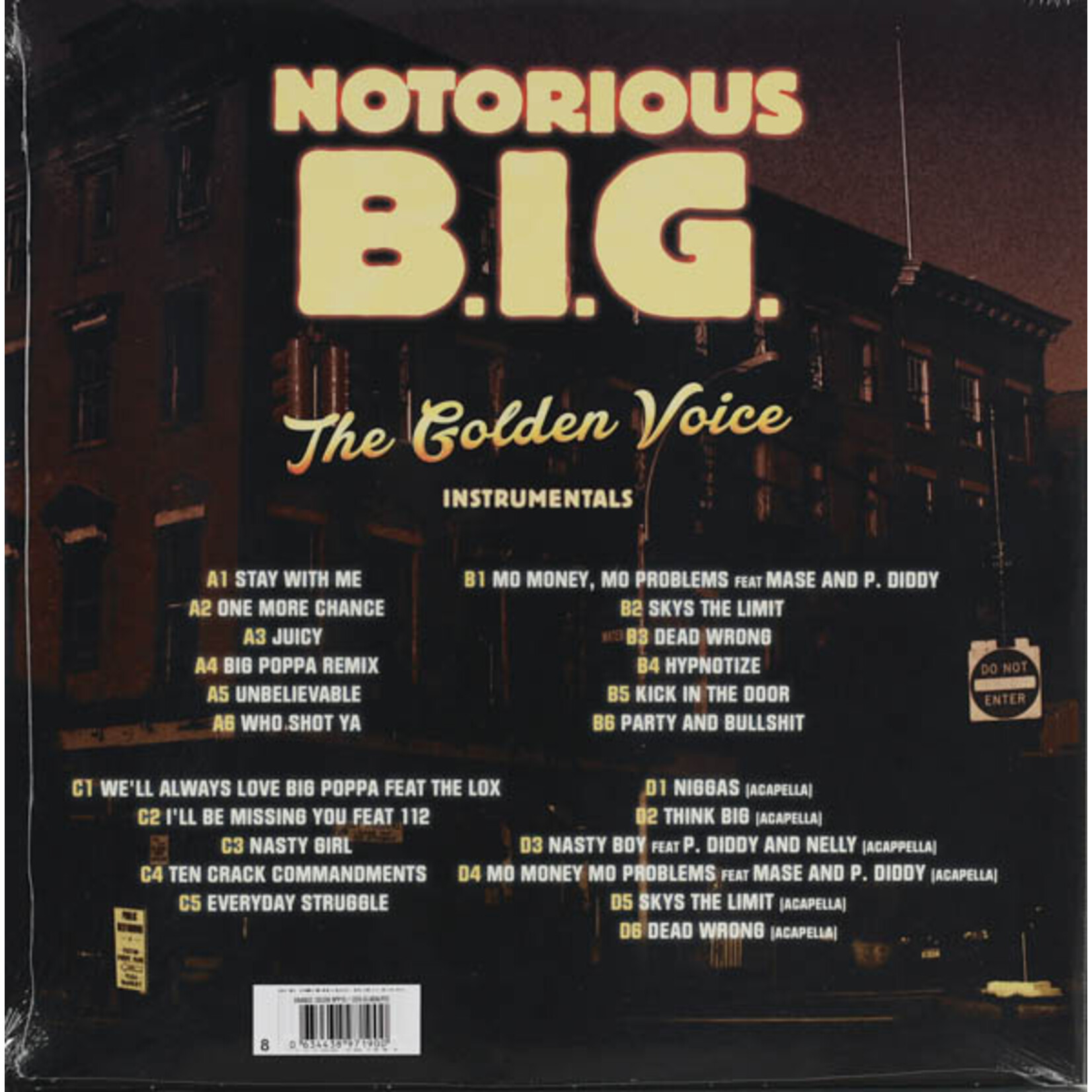 NOTORIOUS B.I.G. - THE GOLDEN VOICE INSTRUMENTALS - COLOURED ORANGE 2LP