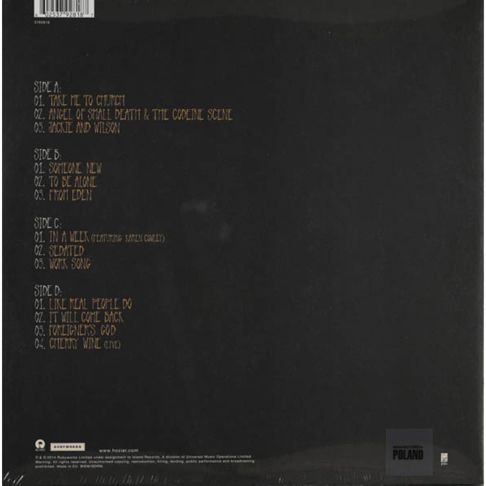 HOZIER - HOZIER - GATEFOLD 2LP