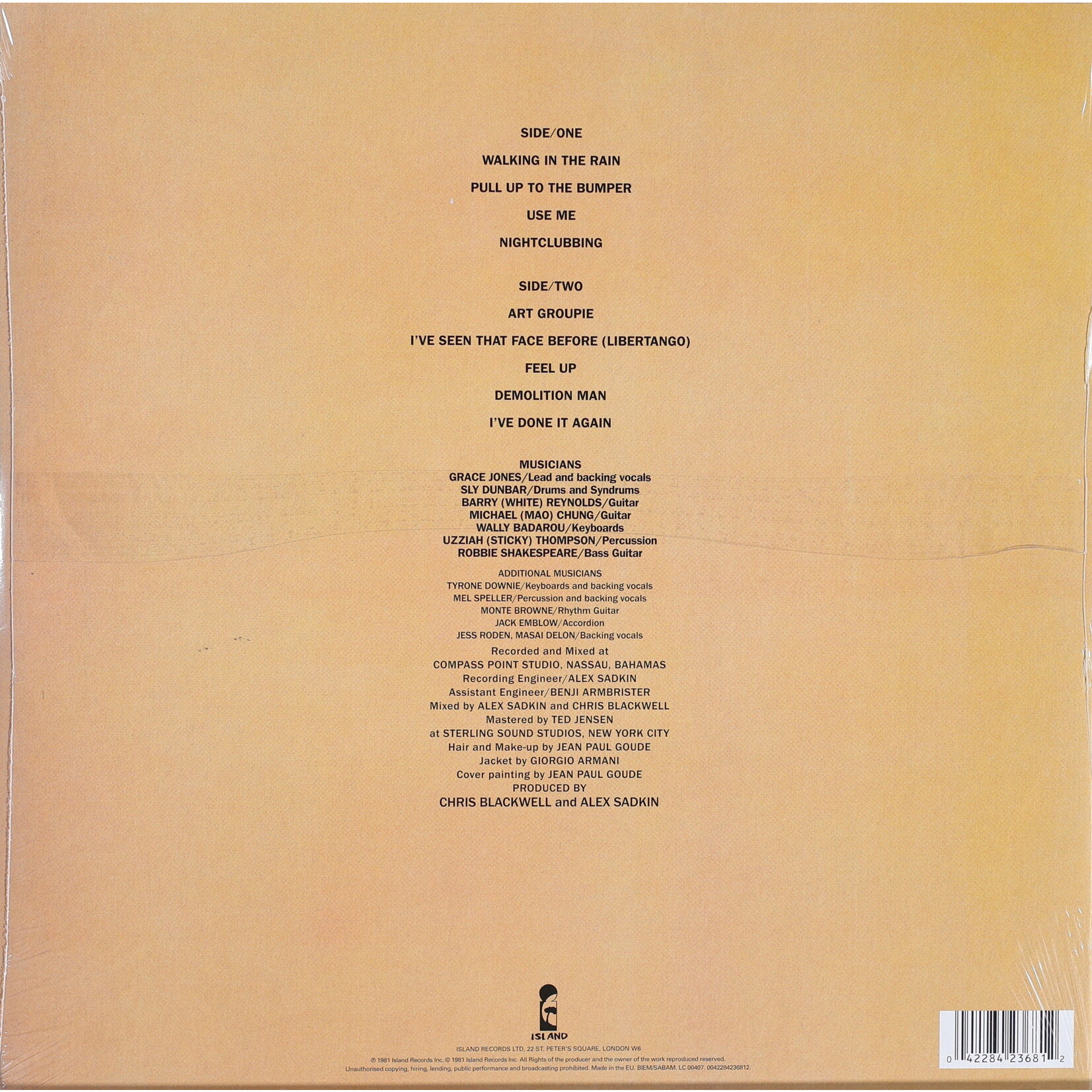 JONES, GRACE - NIGHTCLUBBING - LP + DOWNLOAD CODE