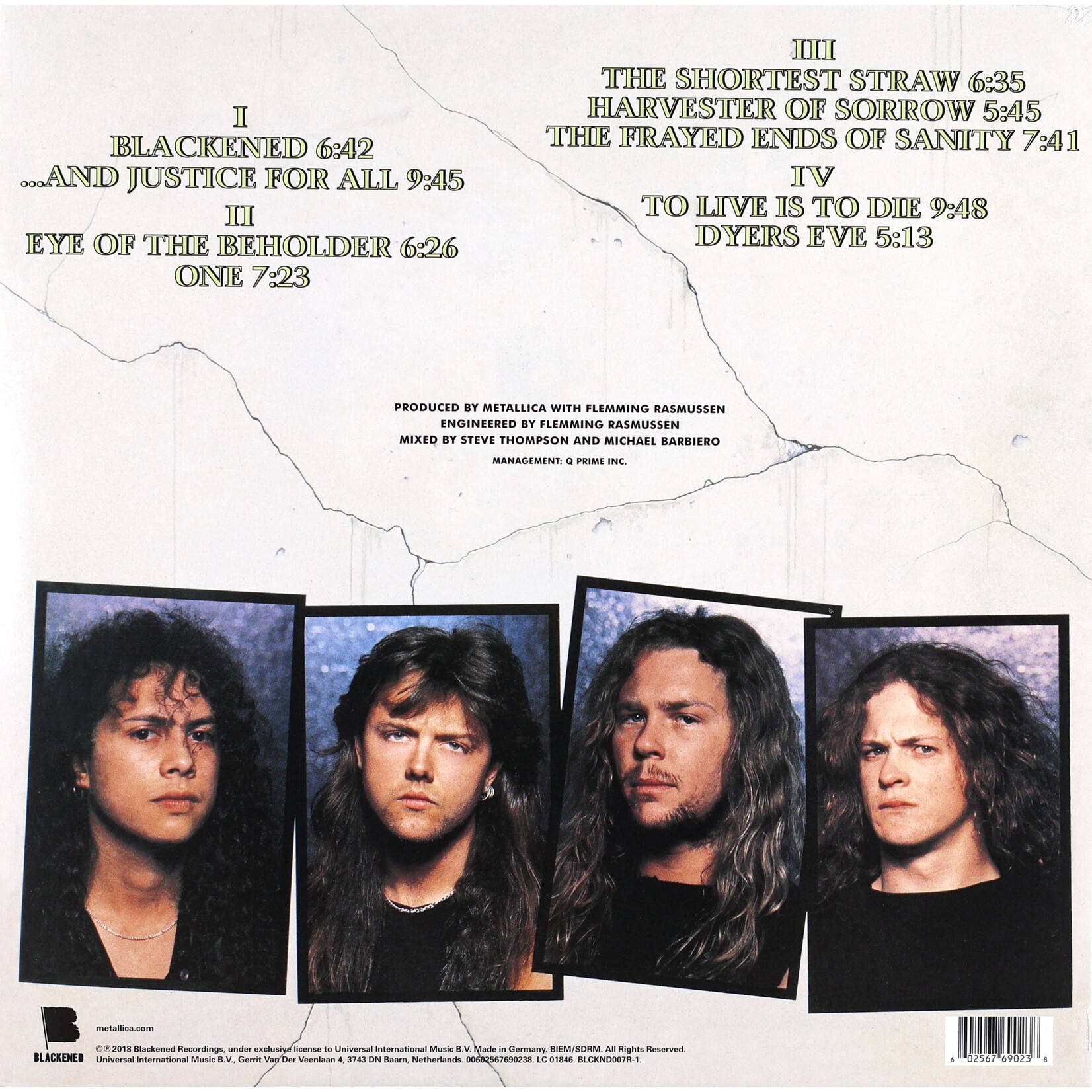 METALLICA - AND JUSTICE FOR ALL - REMASTERED 2LP