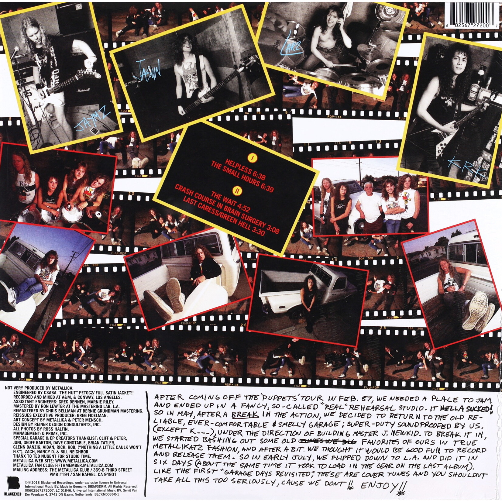 METALLICA - THE $5.98 E.P. - GARAGE DAYS RE-REVISITED LP