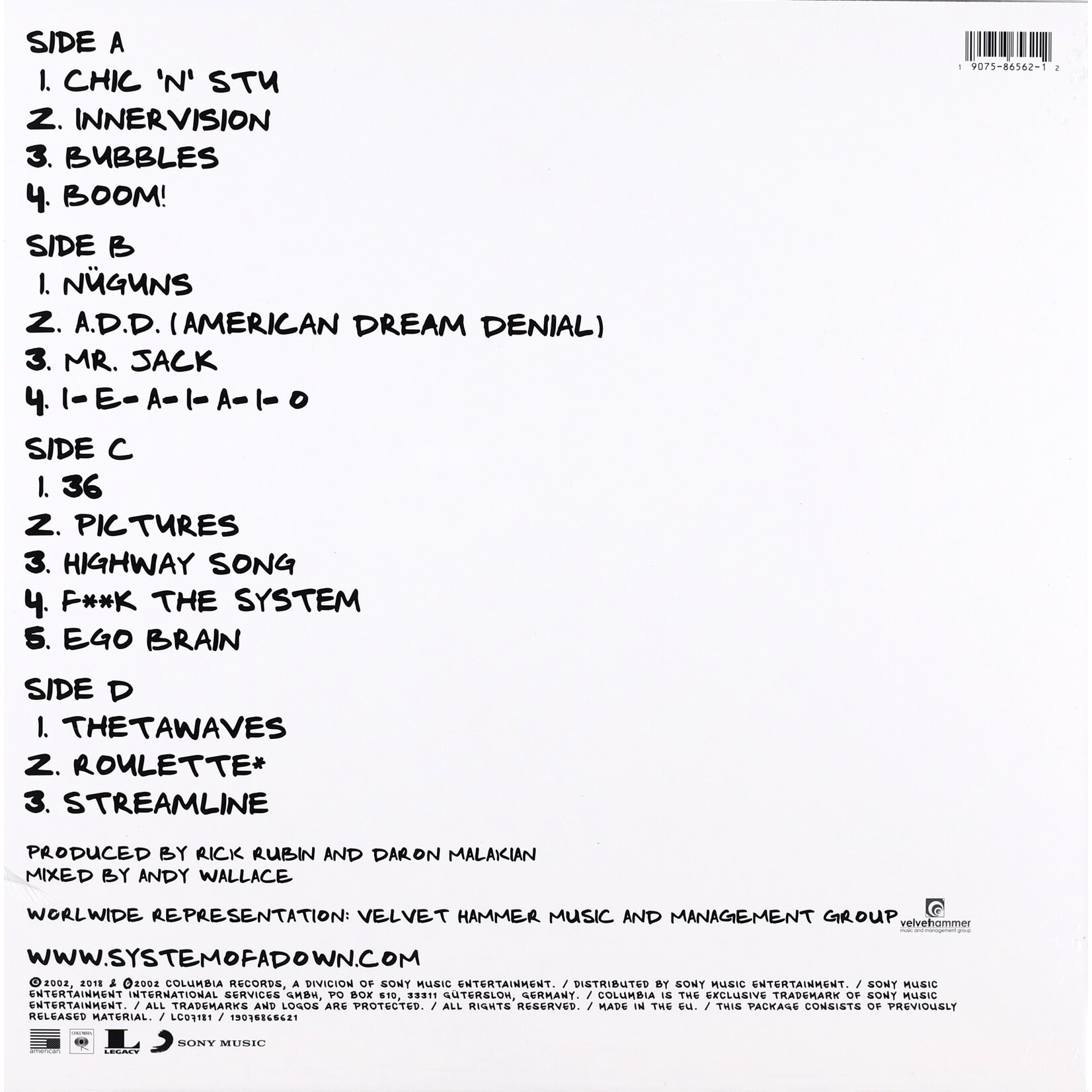 SYSTEM OF A DOWN - STEAL THIS ALBUM! - 2LP