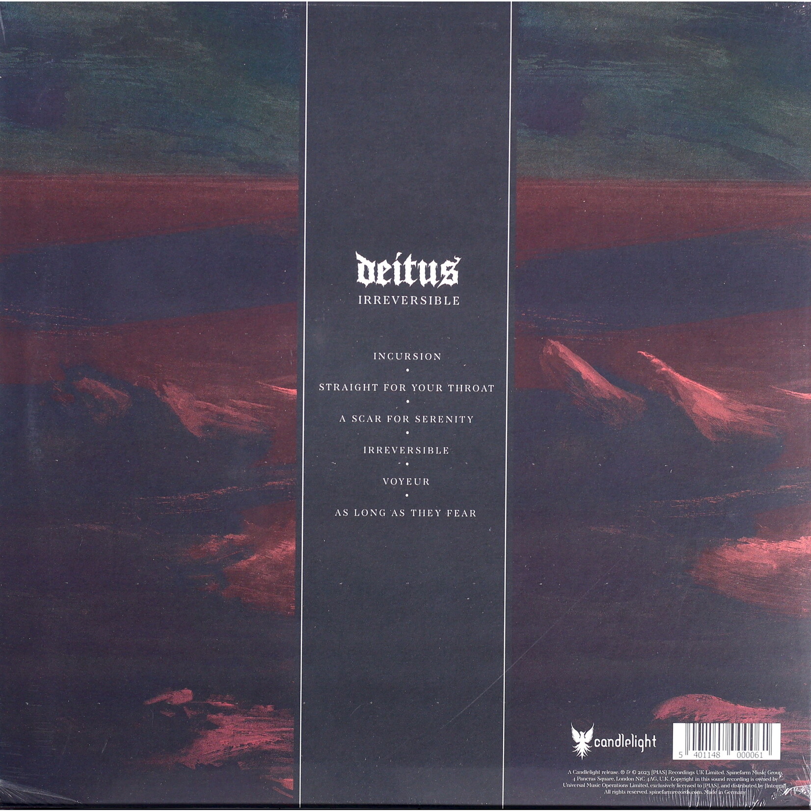 DEITUS - IRREVERSIBLE - COLOURED CLEAR RED LP