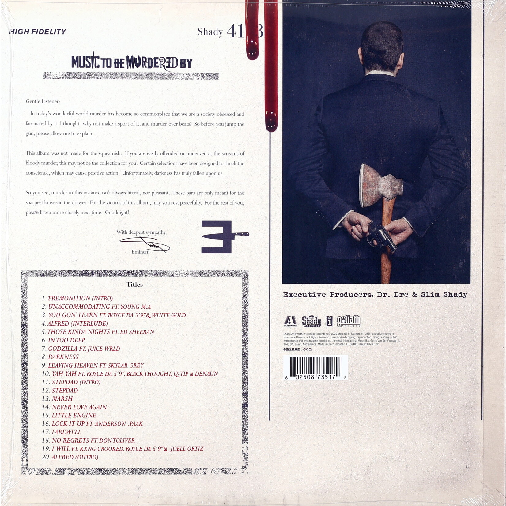 EMINEM - MUSIC TO BE MURDERED BY - GATEFOLD 2LP