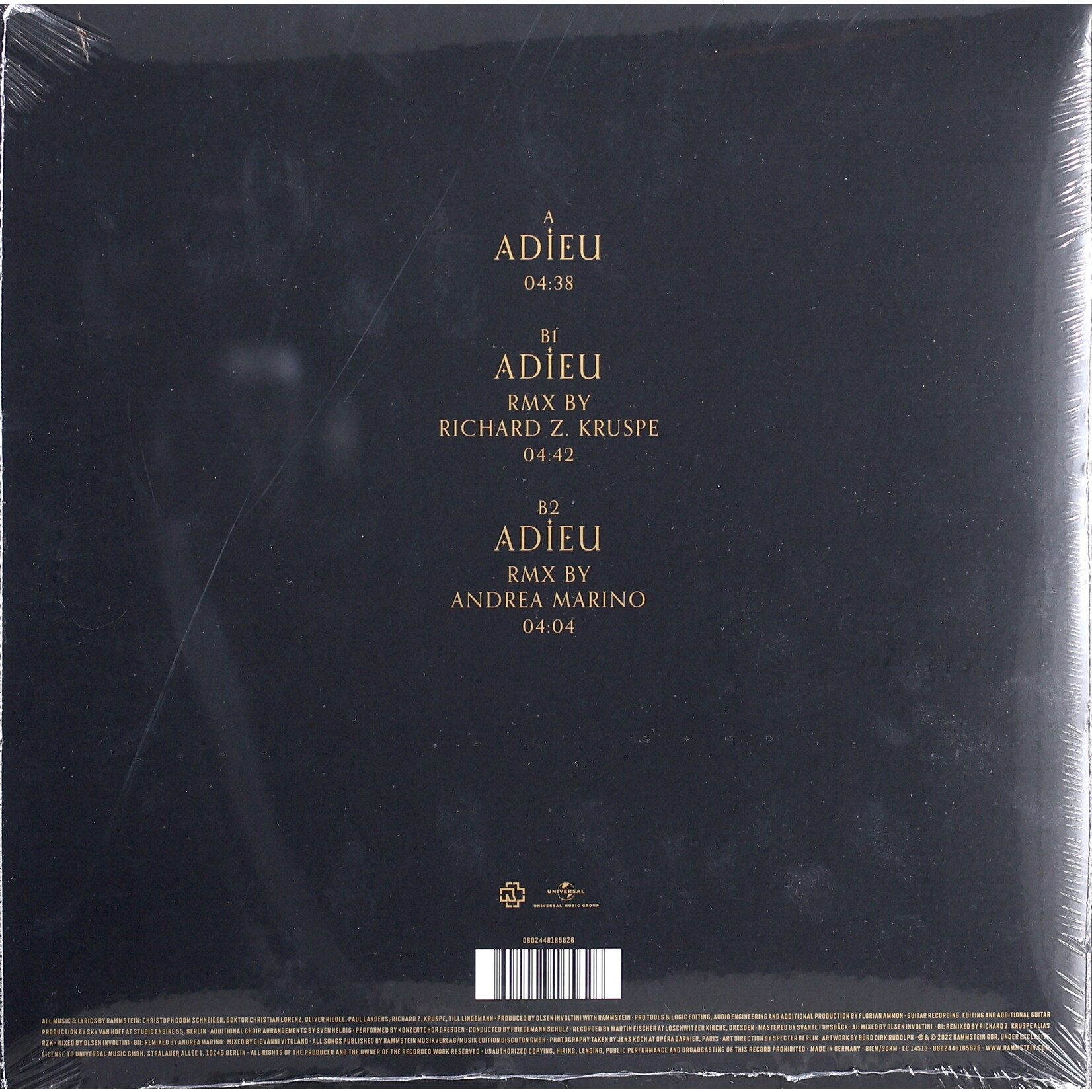 RAMMSTEIN - ADIEU - 10INCH EP