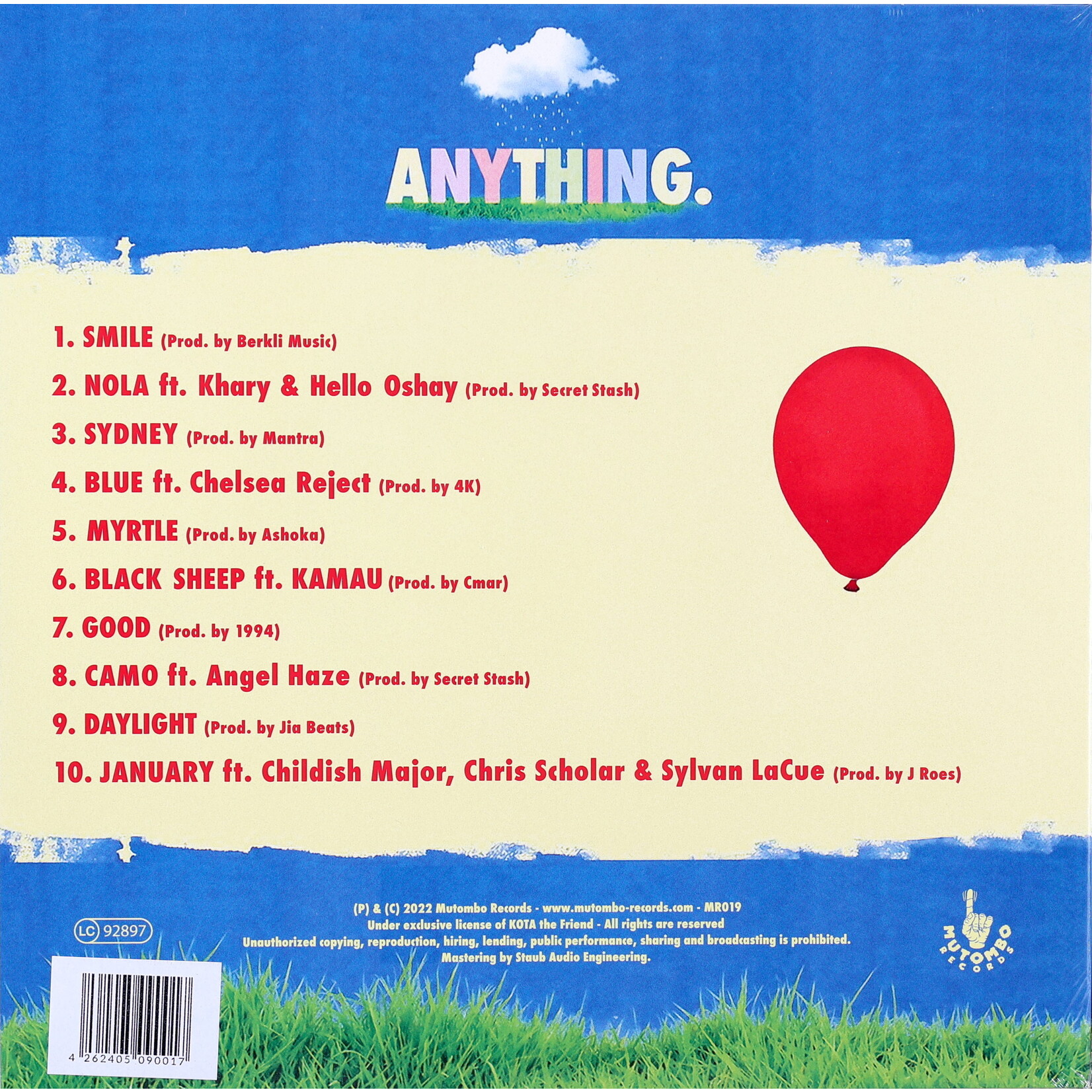 KOTA THE FRIEND - ANYTHING. - PICTURE DISC USA IMPORT LP