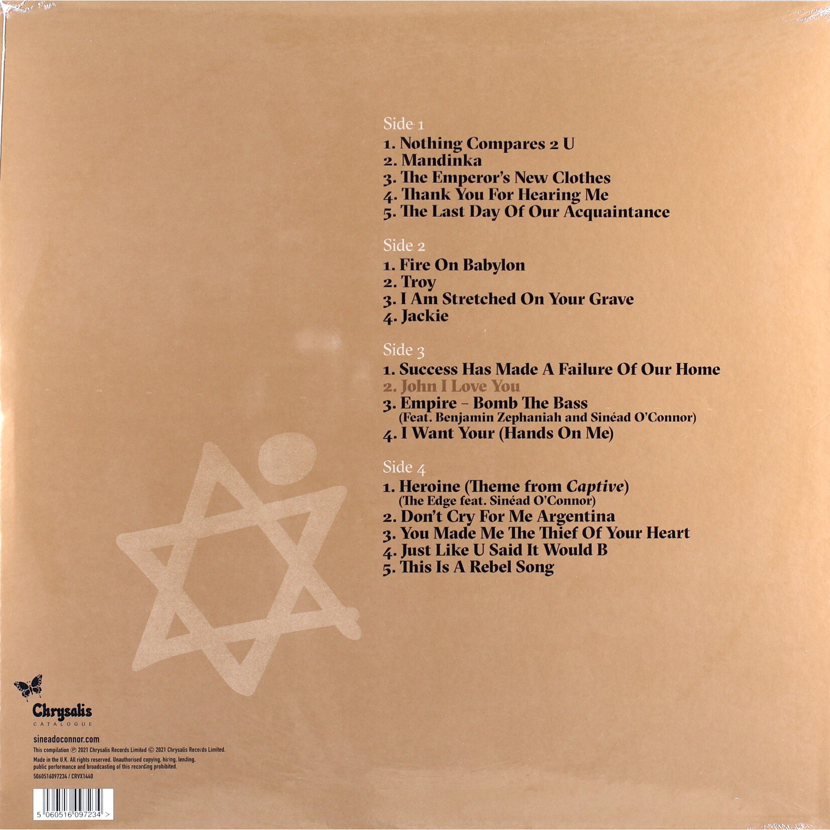 O'CONNOR, SINEAD - SO FAR... THE BEST OF - COLOURED CLEAR 2LP