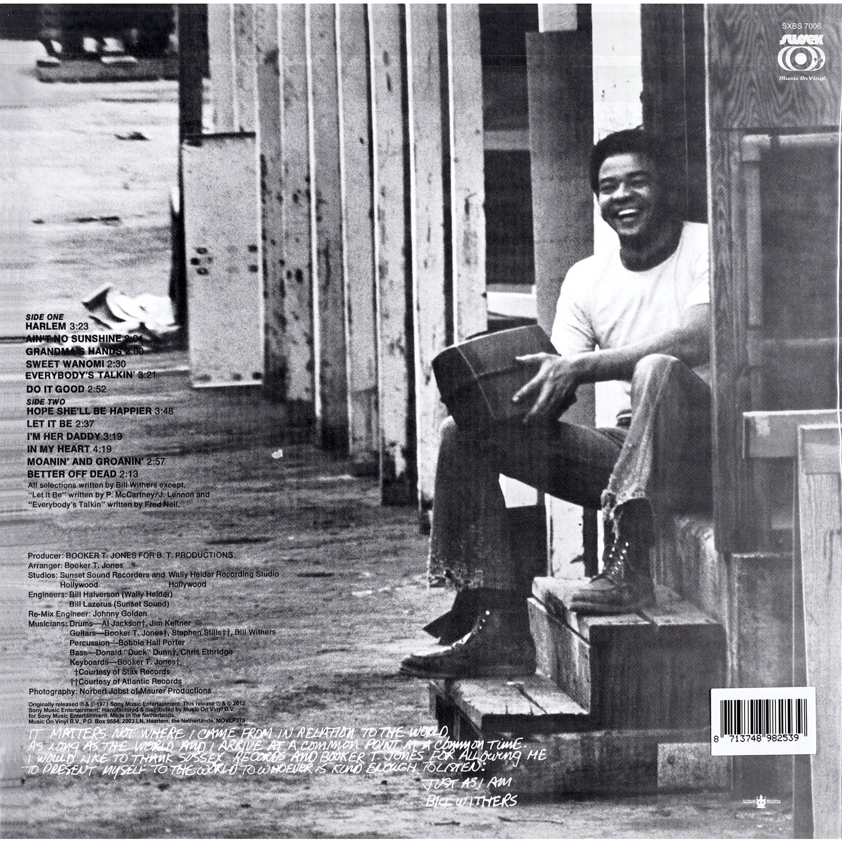 WITHERS, BILL - JUST AS I AM - AUDIOPHILE LP