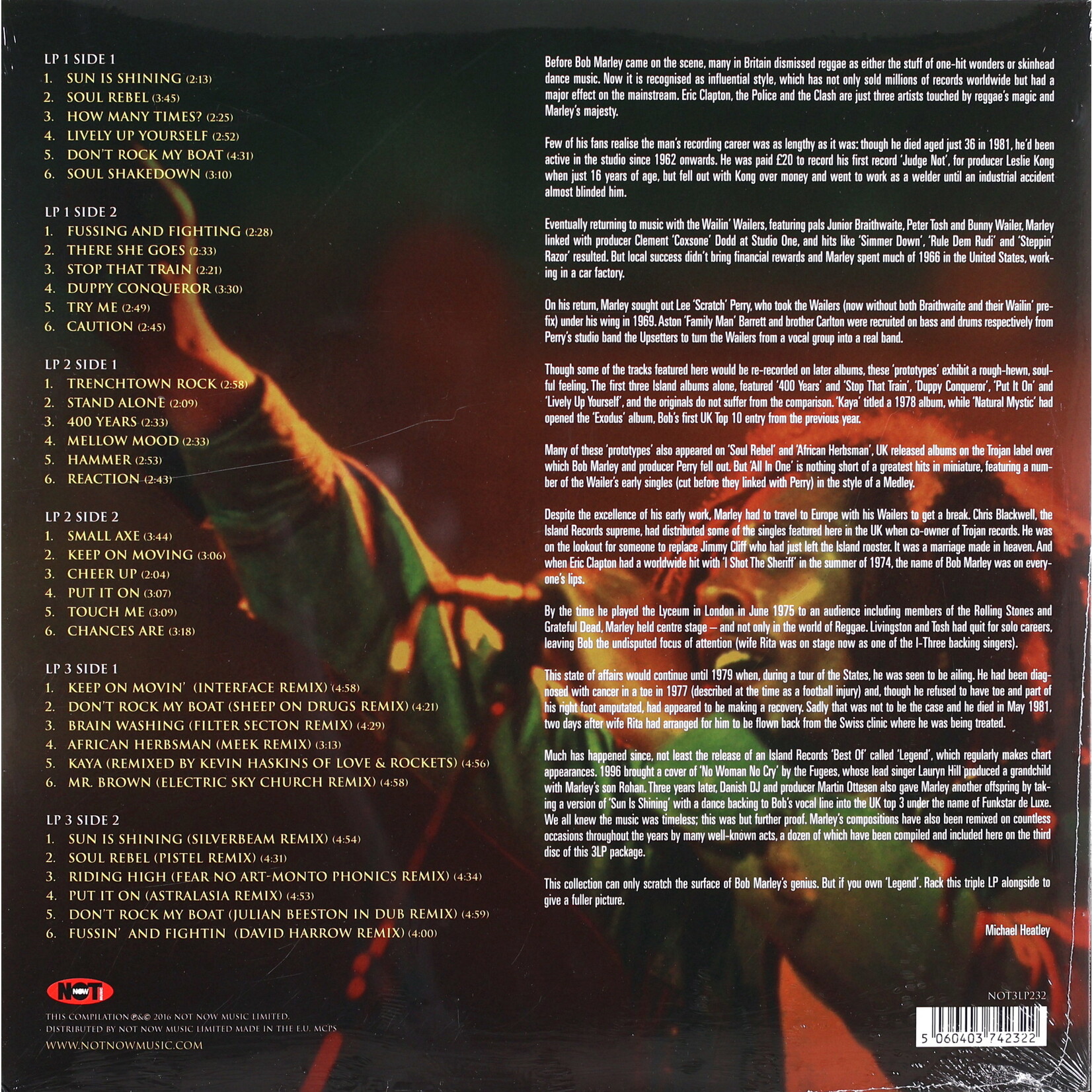 MARLEY, BOB - SUN IS SHINING - GATEFOLD COLOURED RED, YELLOW & GREEN 3LP