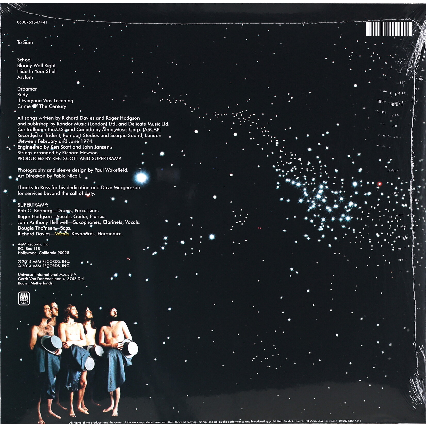 SUPERTRAMP - CRIME OF THE CENTURY - LP + DOWNLOAD CODE