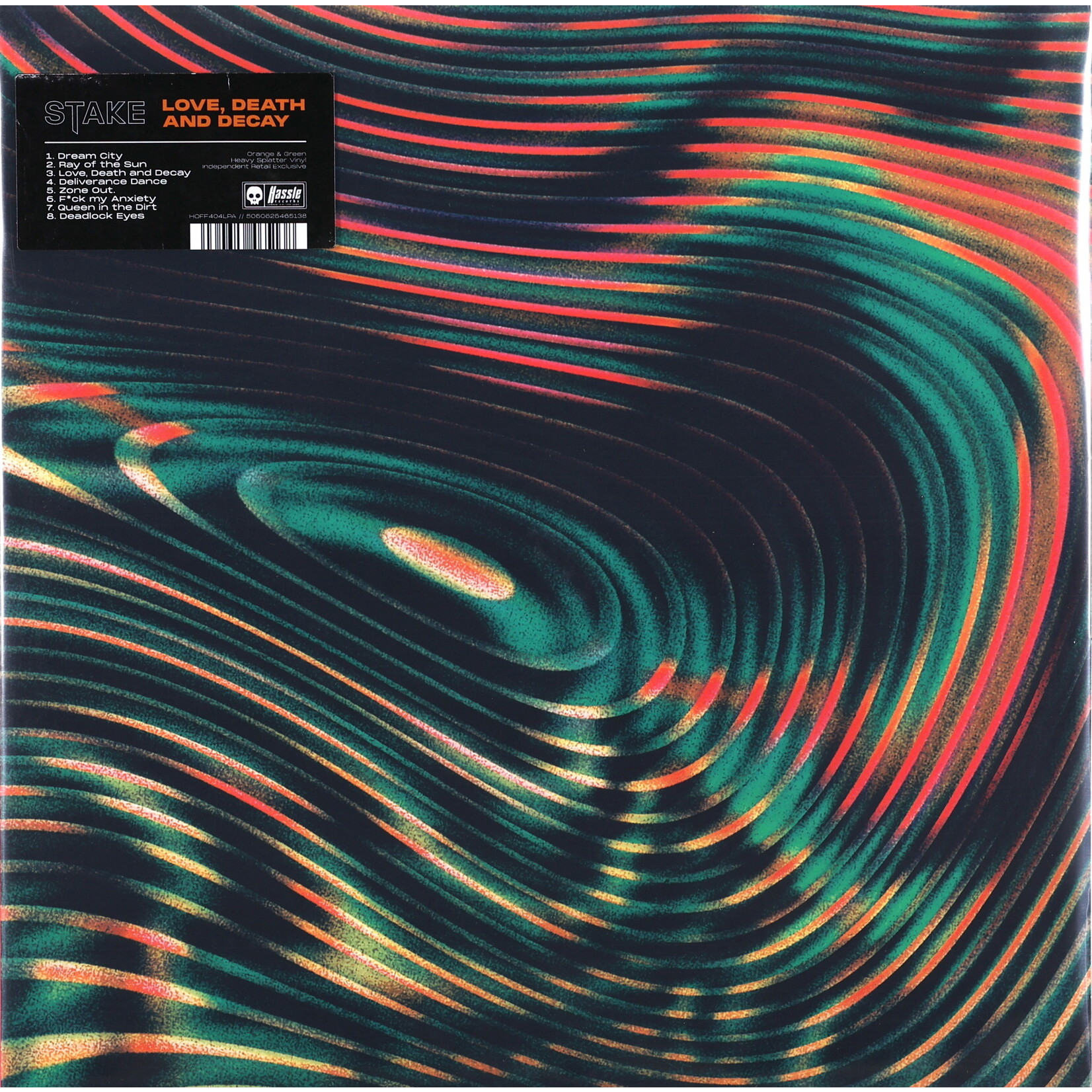 STAKE - LOVE, DEATH AND DECAY - COLOURED ORNAGE & GREEN SPLATTER LP
