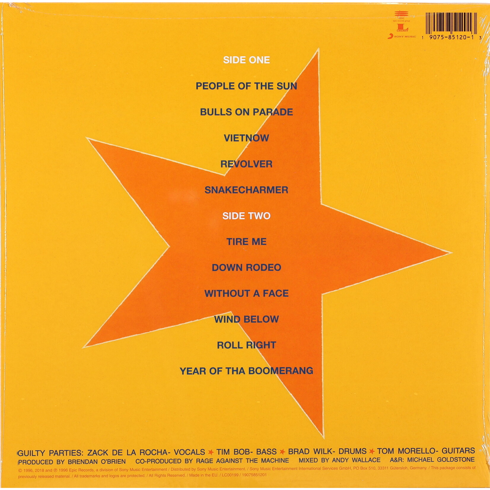 RAGE AGAINST THE MACHINE - EVIL EMPIRE - LP