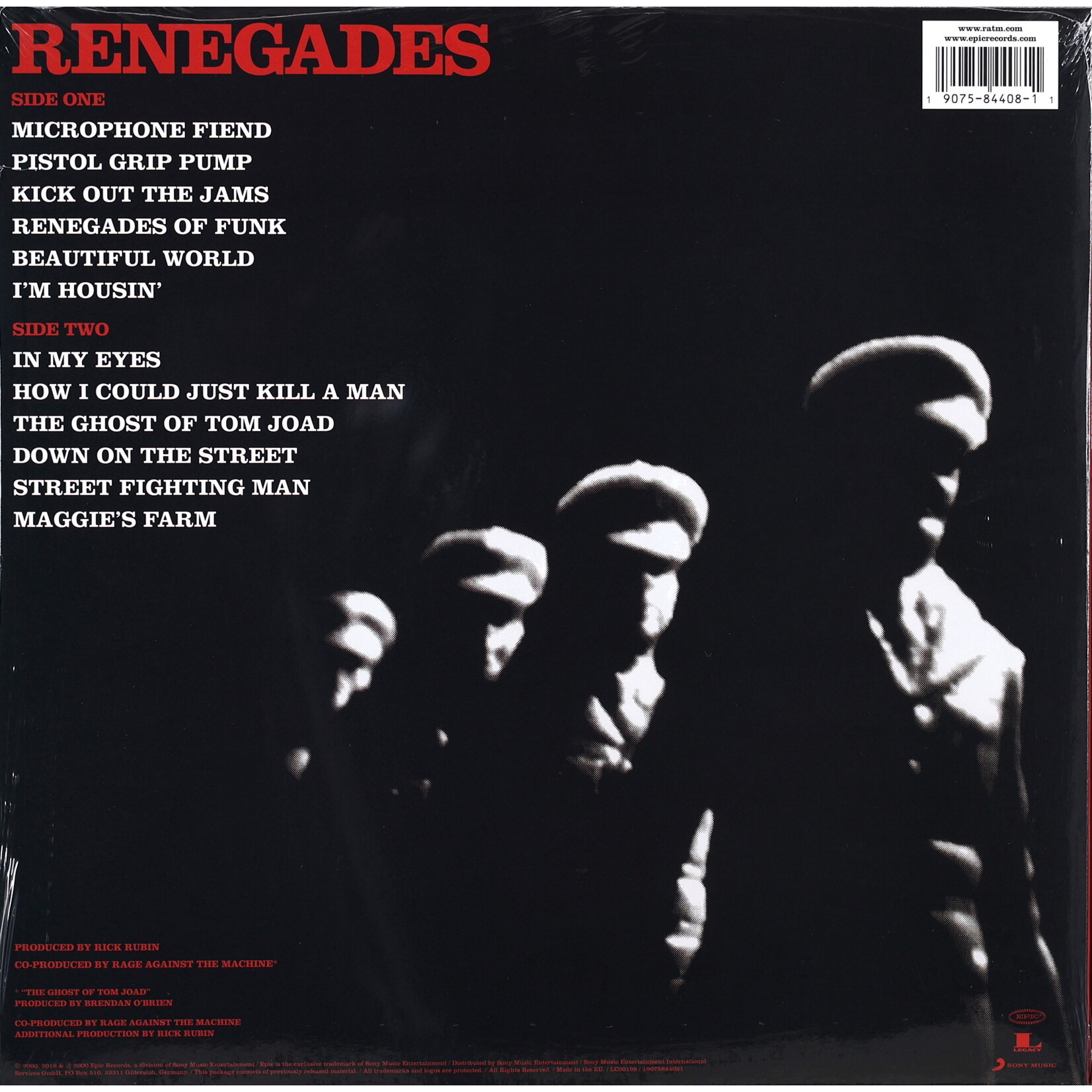 RAGE AGAINST THE MACHINE - RENEGADES - LP