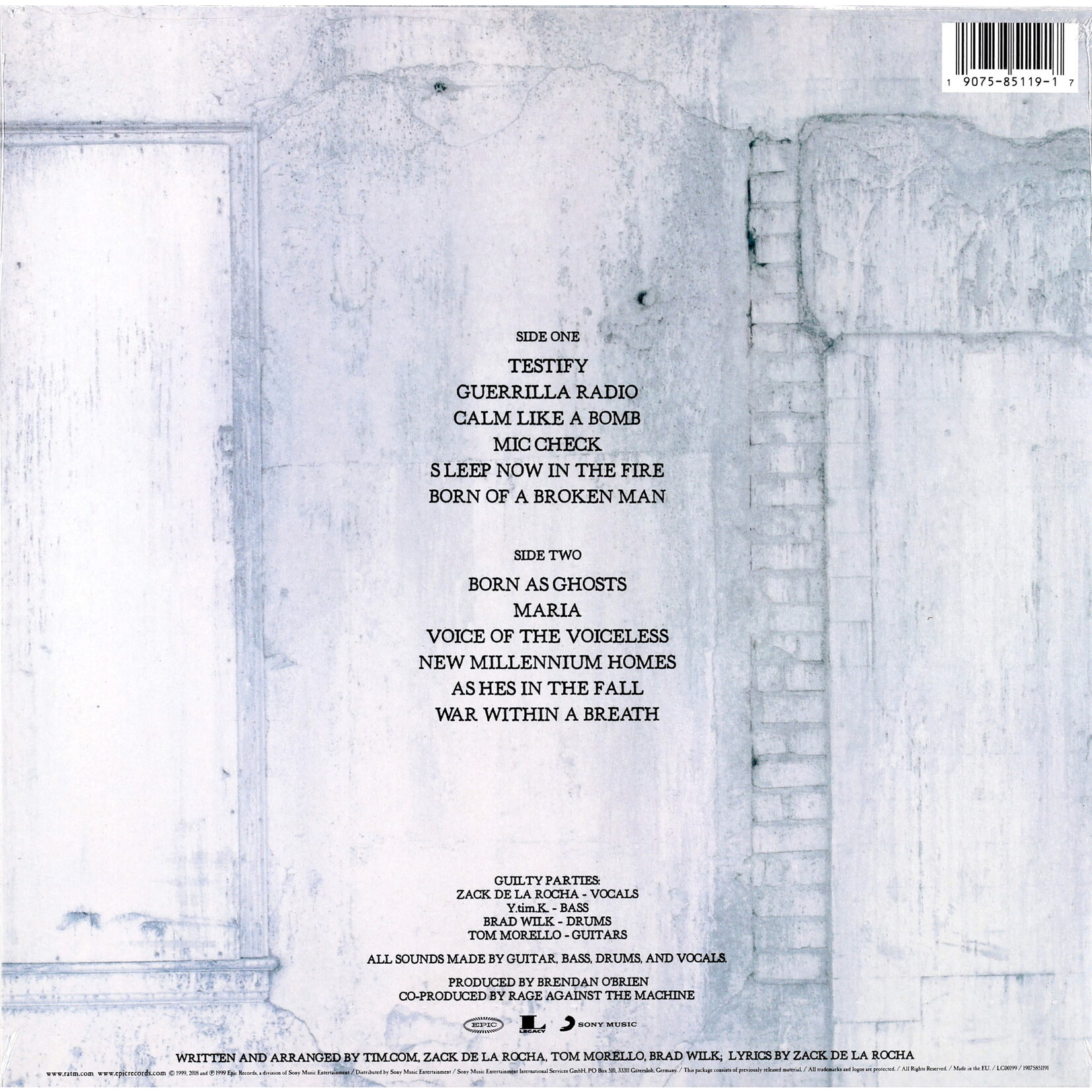RAGE AGAINST THE MACHINE - THE BATTLE OF LOS ANGELES - LP