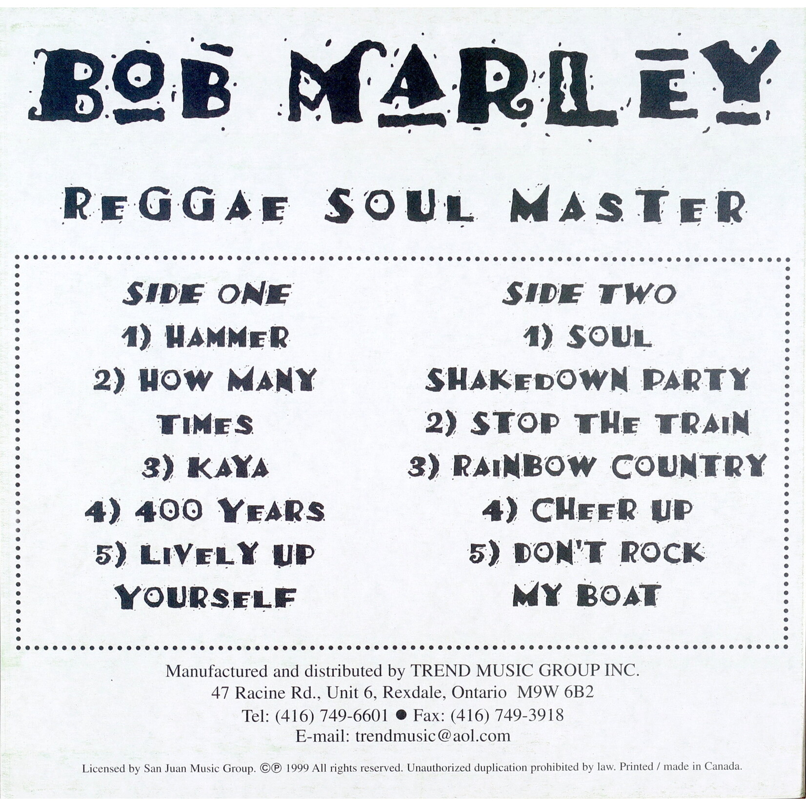 MARLEY, BOB - REGGAE SOUL MASTER - LP