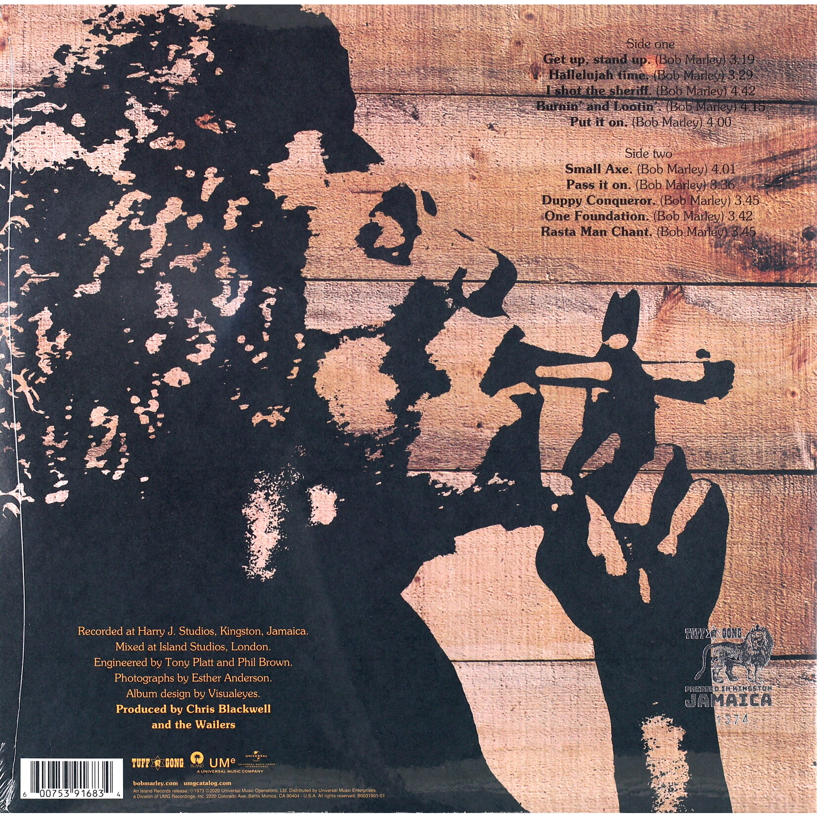 MARLEY, BOB & THE WAILERS - 'BURNIN' - LTD JAMAICAN TUFF GONG PRESS GATEFOLD LP