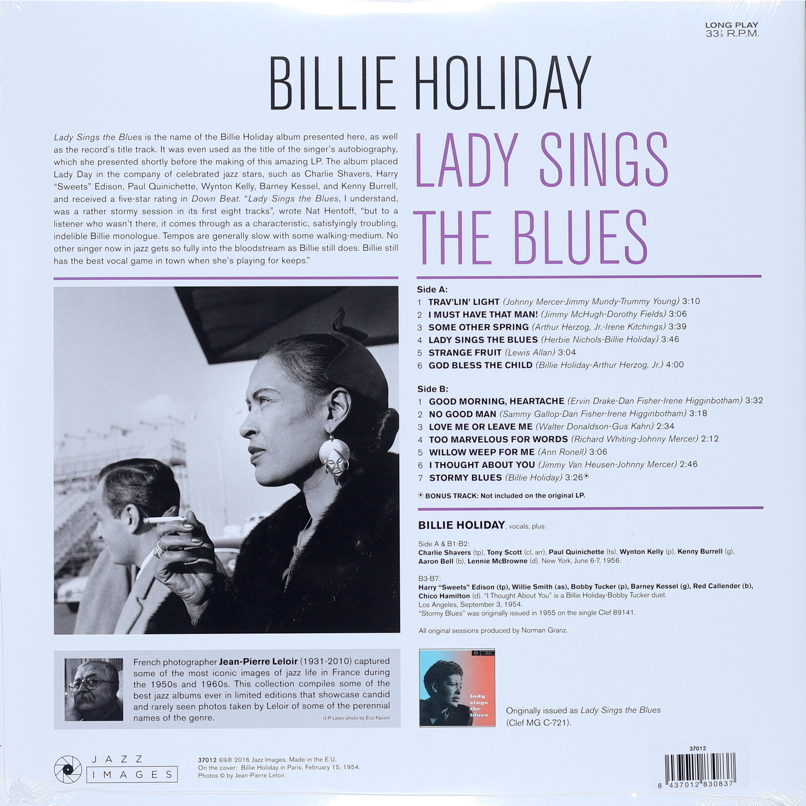 HOLIDAY, BILLIE - LADY SINGS THE BLUES - LTD GATEFOLD LP