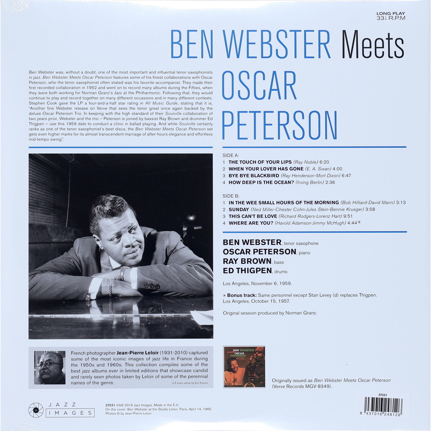 WEBSTER, BEN - MEETS OSCAR PETERSON - LTD GATEFOLD LP