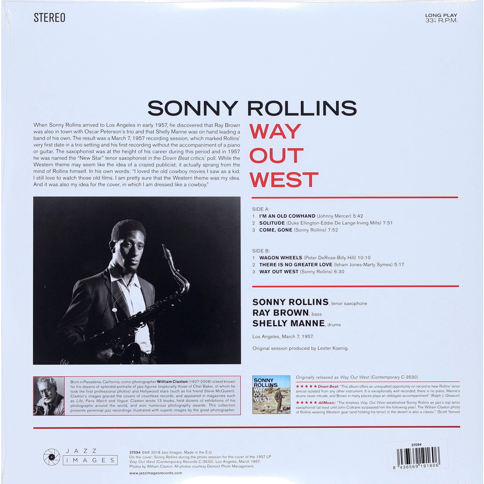 ROLLINS, SONNY - WAY OUT WEST - GATEFOLD - LP