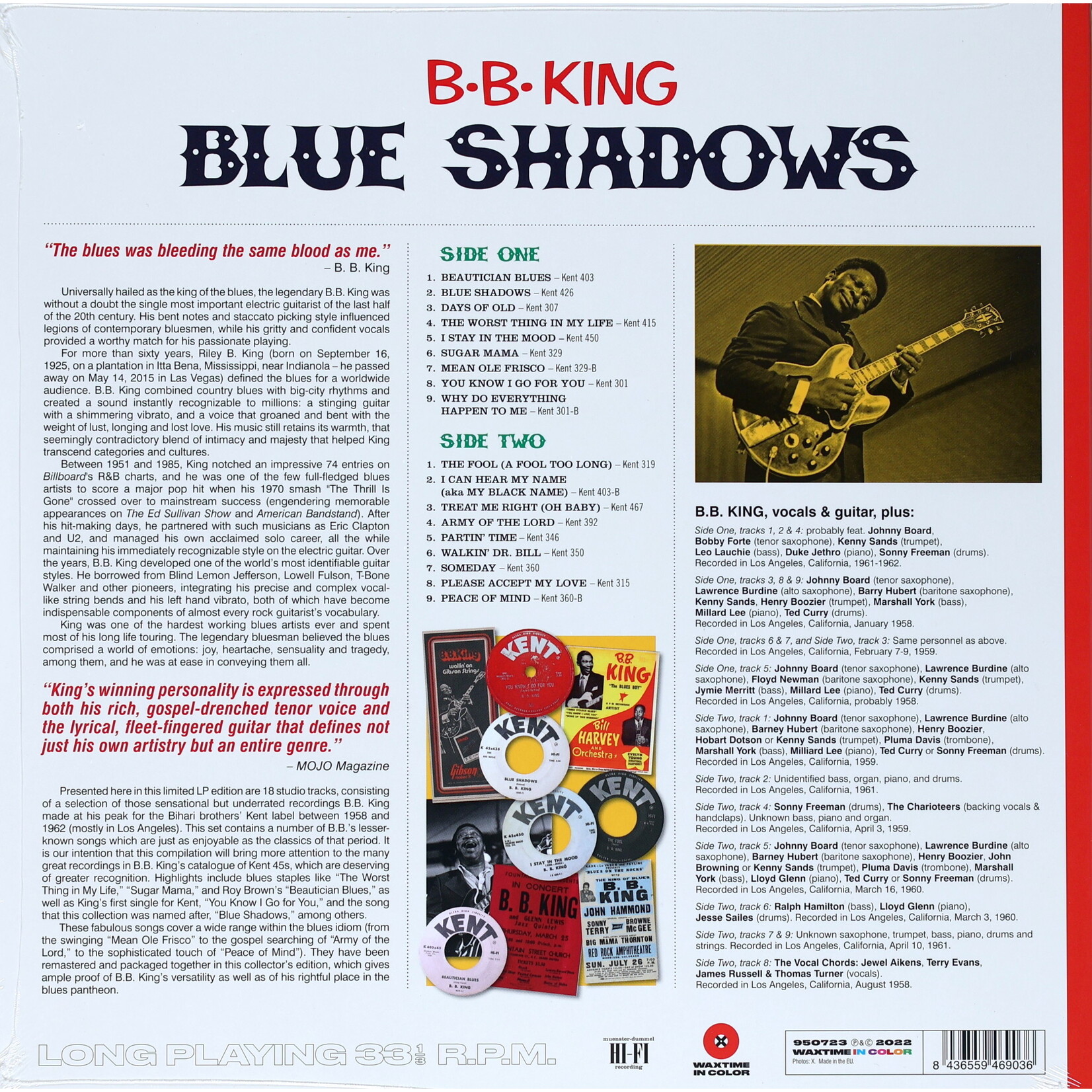 KING, B.B. - BLUE SHADOWS - LTD COLORED RED LP