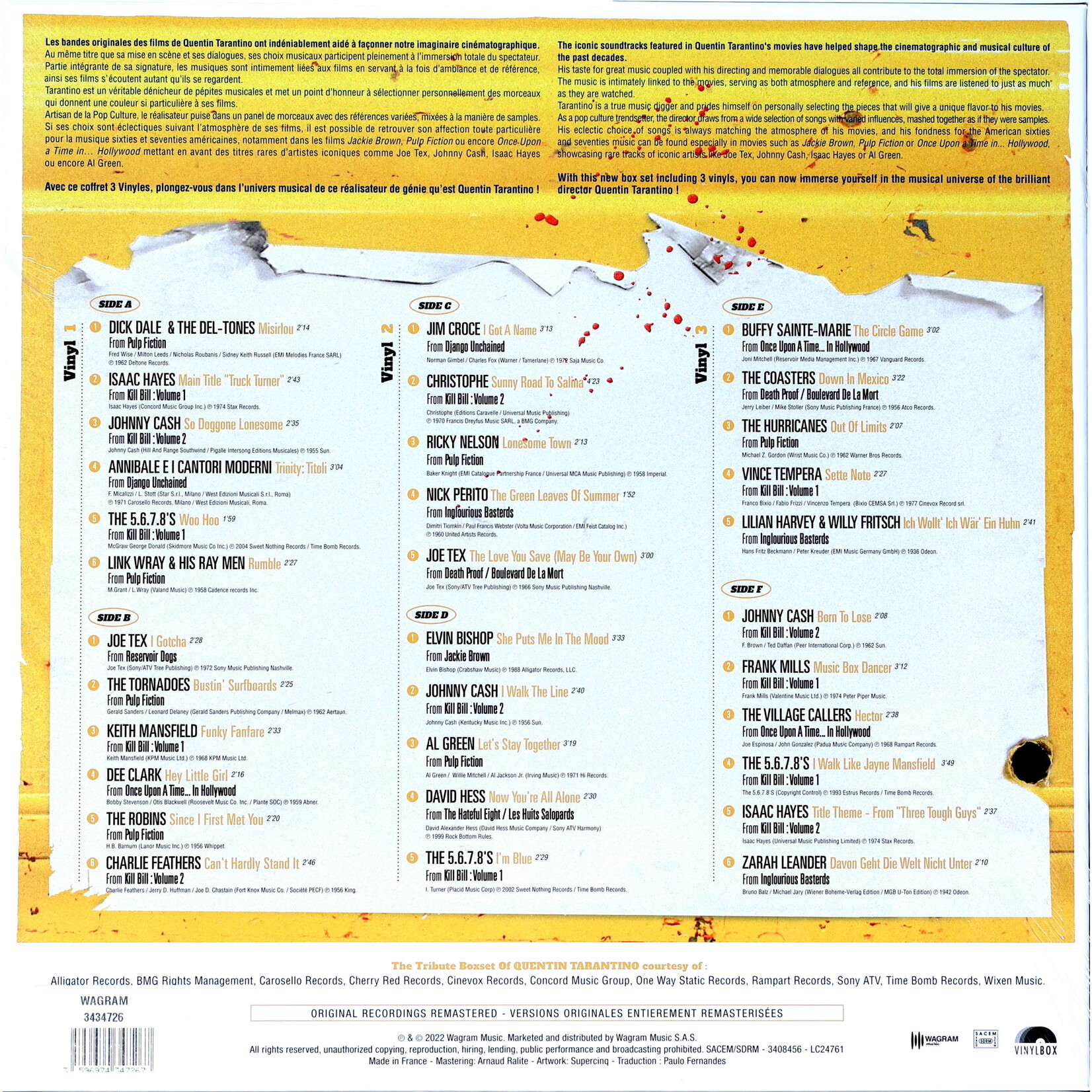 QUENTIN, TARANTINO - VYNIL BOX 2023 - BOX SET 3LP