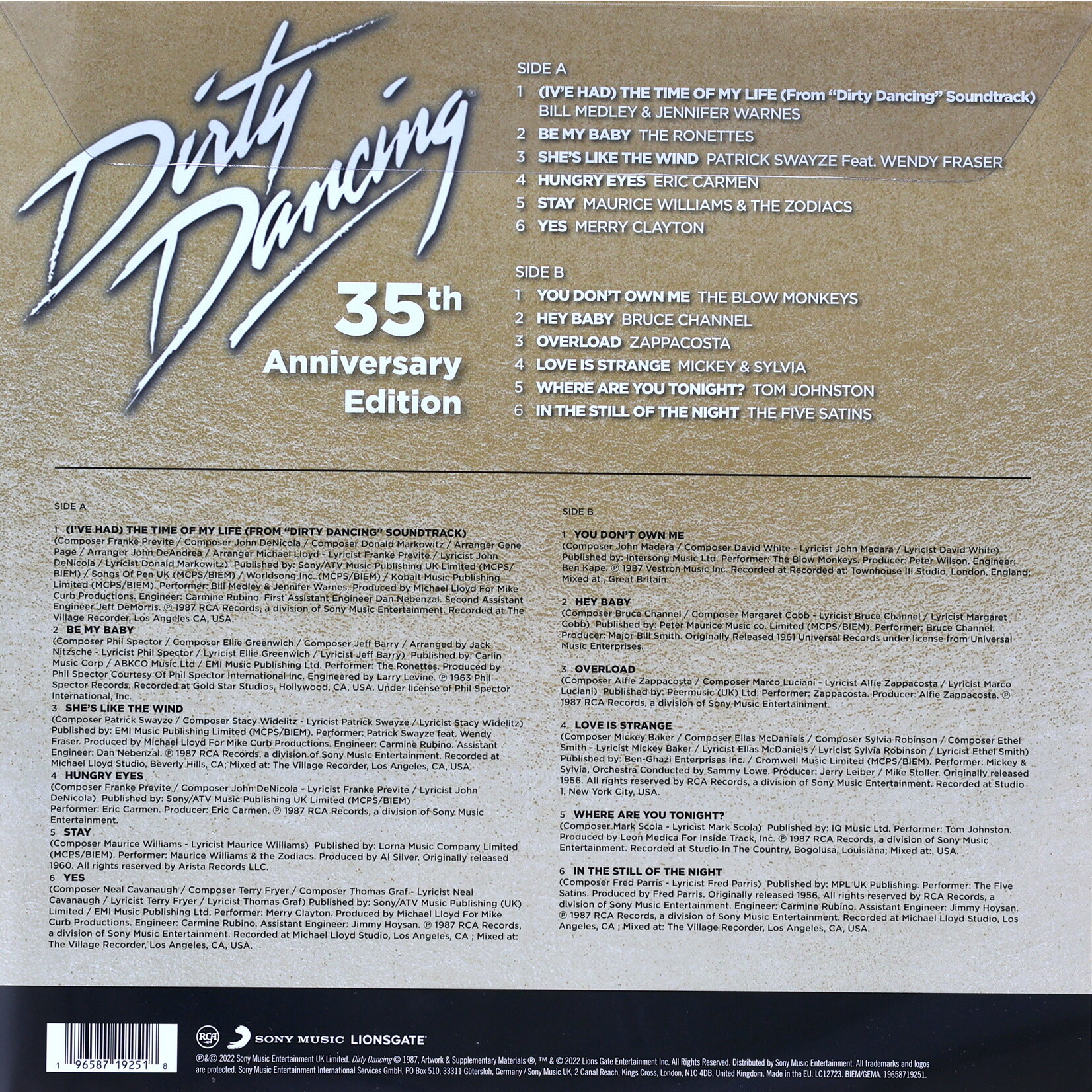 VARIOUS ARTISTS - DIRTY DANCING - 35TH ANNIVERSARY PICTURE GREEN GALAXY LP