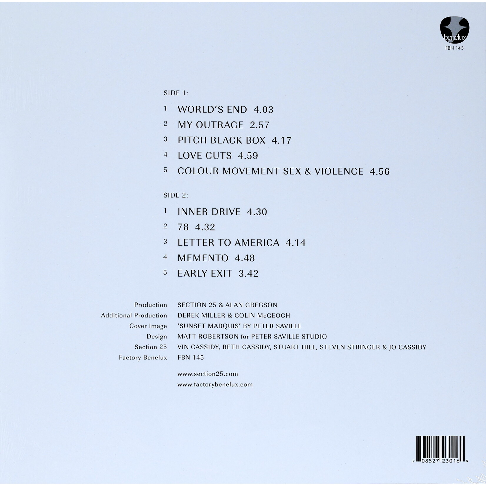 SECTION 25 - DARK LIGHT - LTD 500 PRESS GATEFOLD COLORED CRYSTAL CLEAR LP + DOWNLOAD CODE
