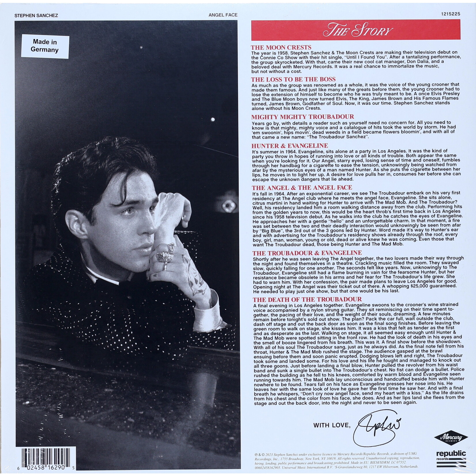 SANCHEZ, STEPHEN - ANGEL FACE - GATEFOLD LP
