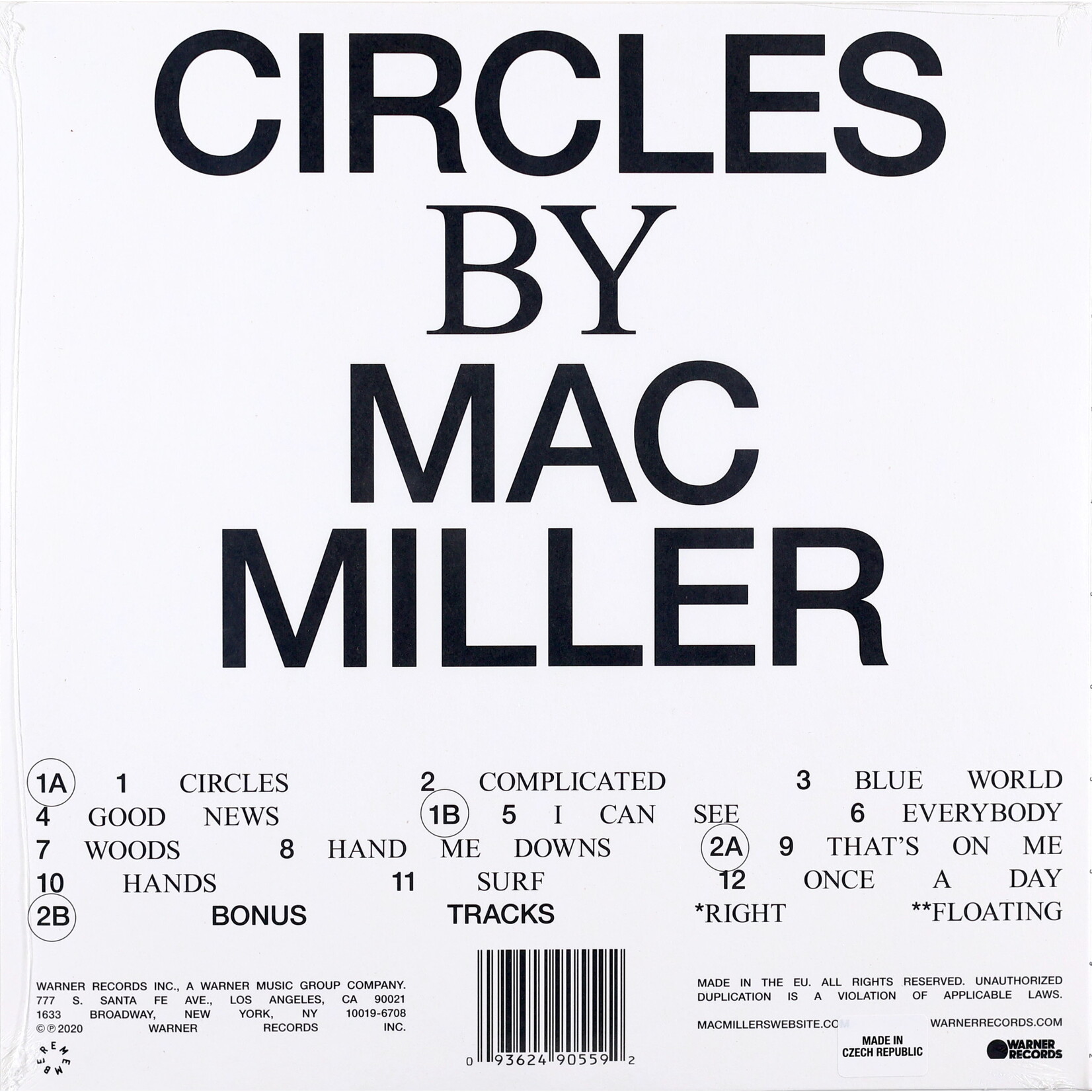 MILLER, MAC - CIRCLES - LTD INDIE ONLY COLORED SILVER 2LP