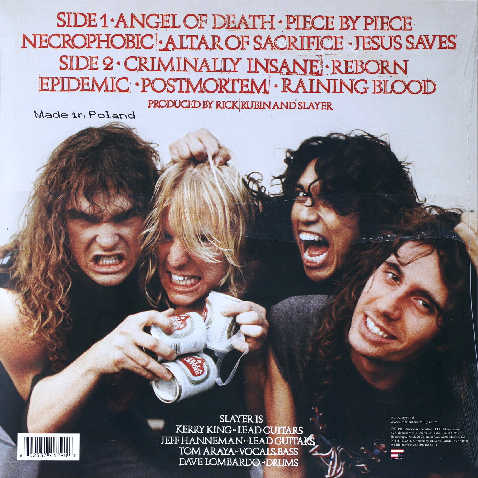 SLAYER - REIGN IN BLOOD - USA IMPORT LP