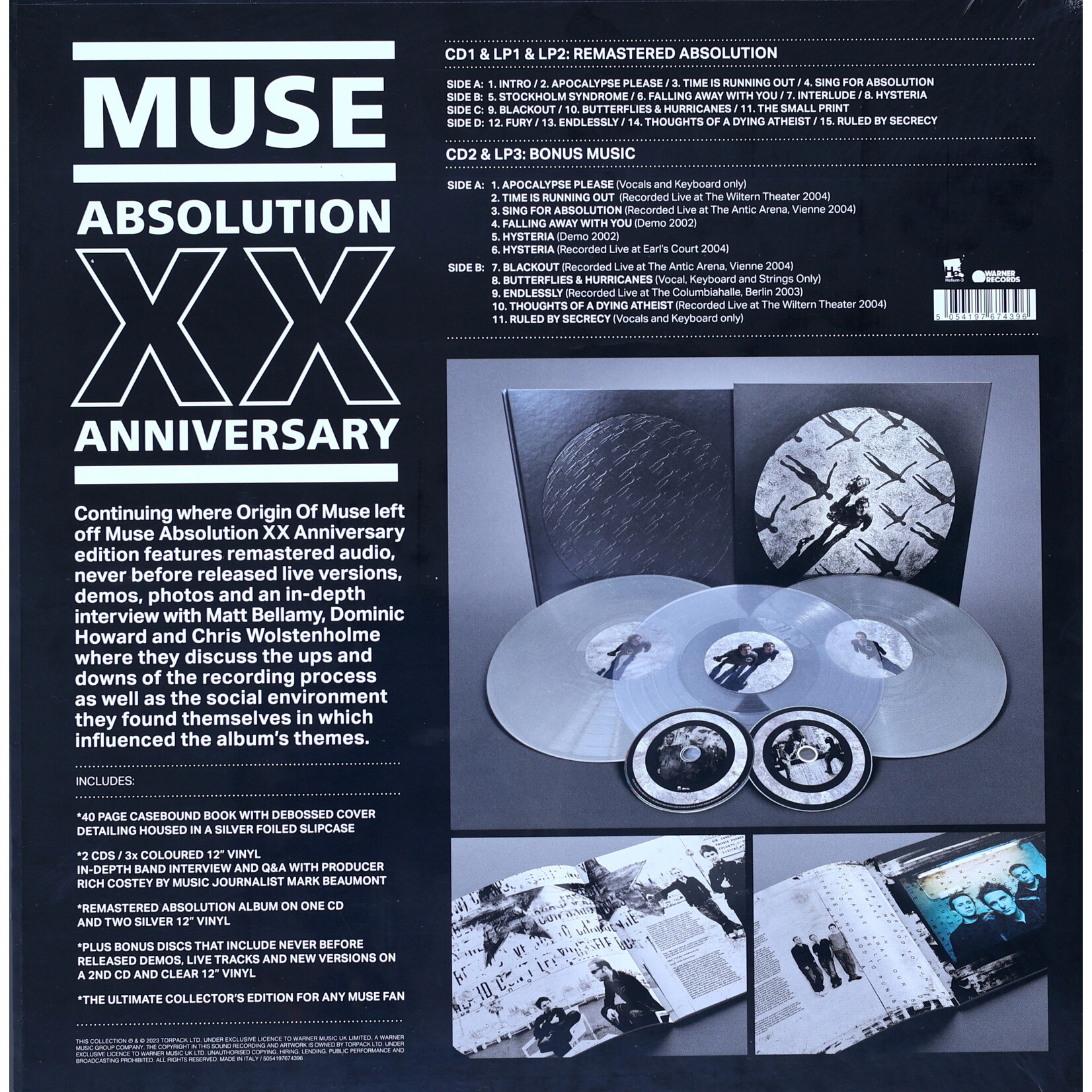 MUSE - ABSOLUTION XX ANNIVERSARY - LTD REMASTERED COLORED SILVER & CLEAR BOX SET 5LP