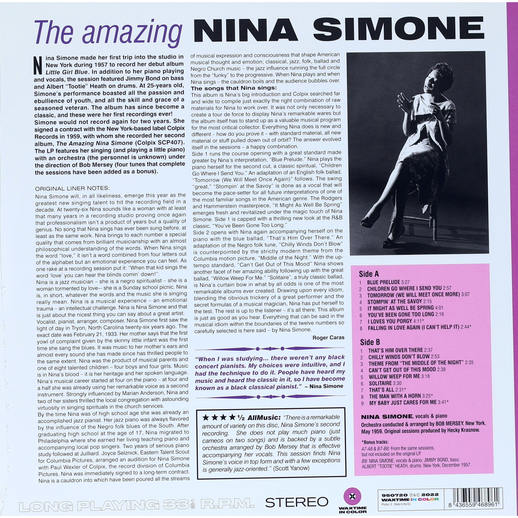 SIMONE NINA - AMAZING NINA SIMONE - COLORED PURPLE LP