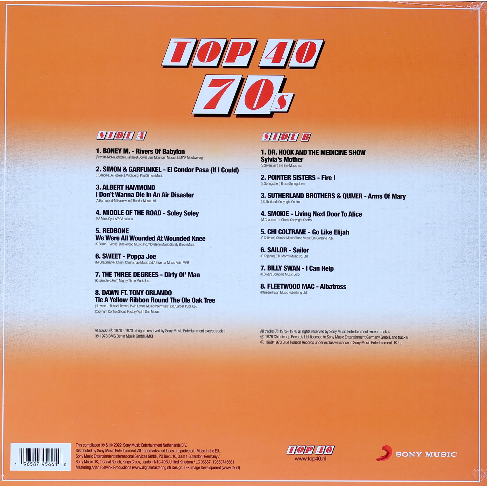VARIOUS ARTISTS - TOP 40 - 70S - COLORED ORANGE LP