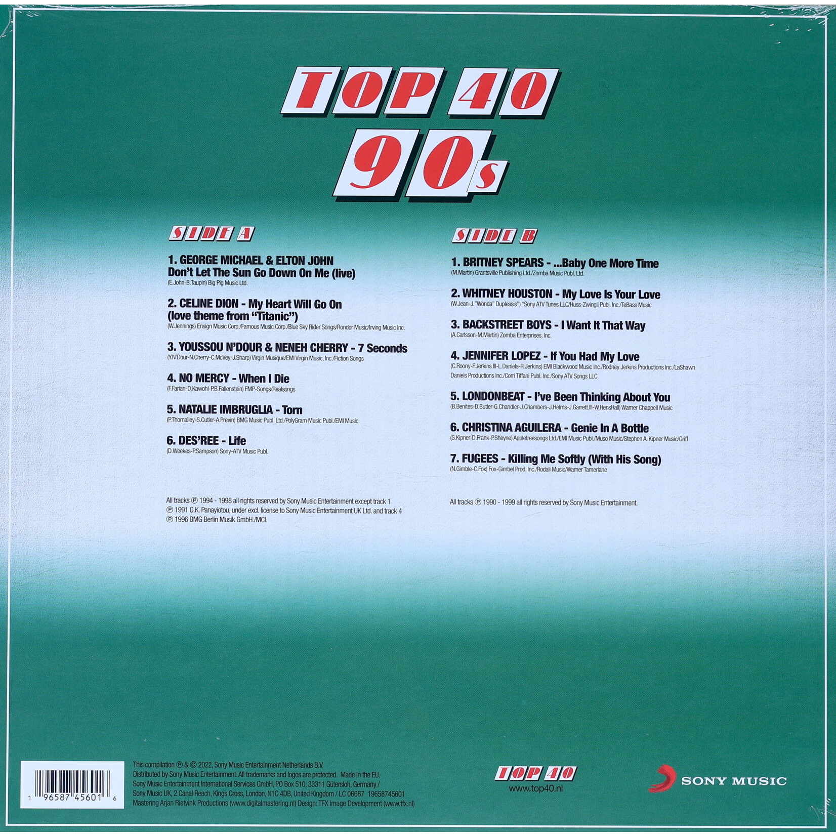 VARIOUS ARTISTS - TOP 40 - 90S - COLORED GREEN LP